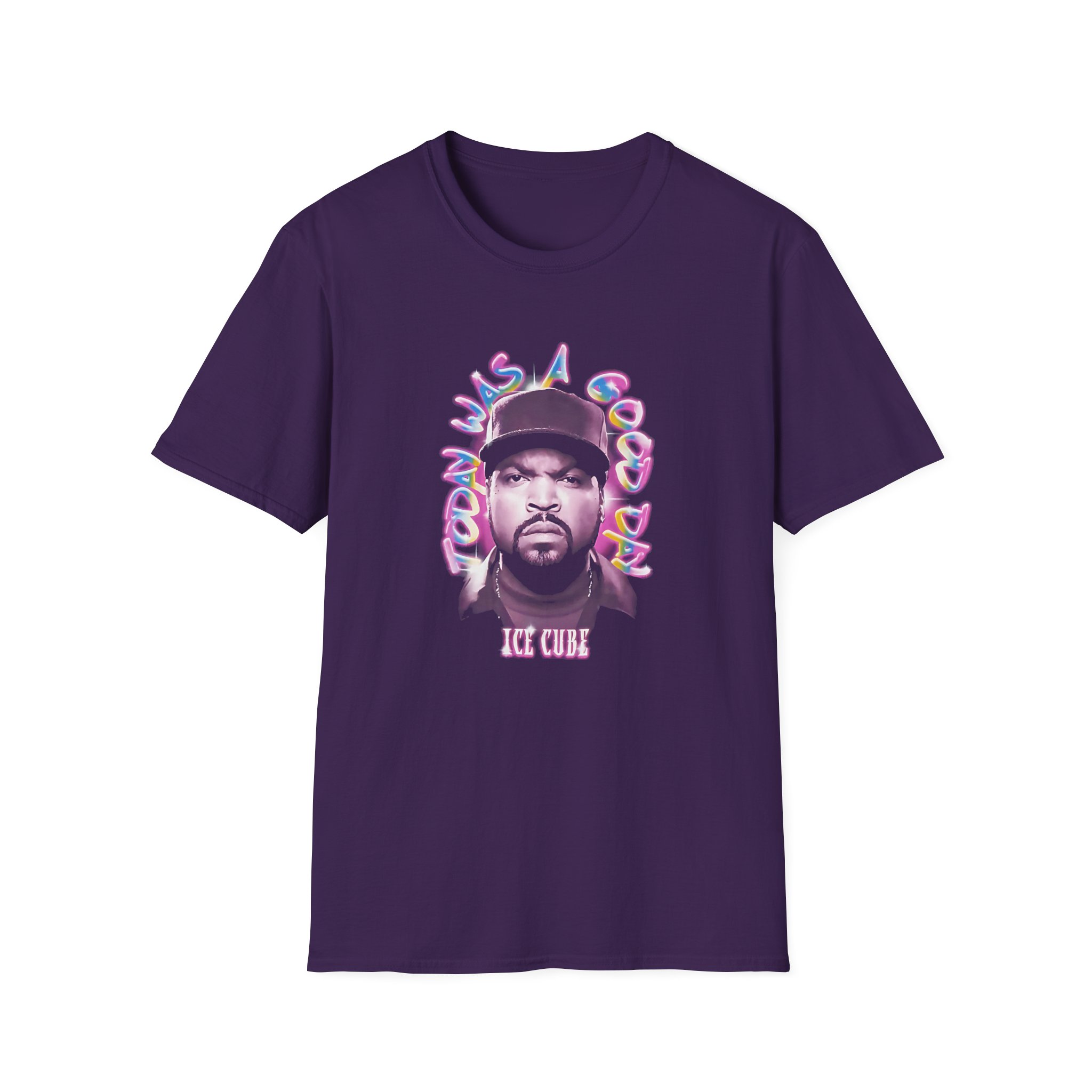 Ice Cube Airbrush Portrait Unisex Softstyle T-Shirt - Image 17