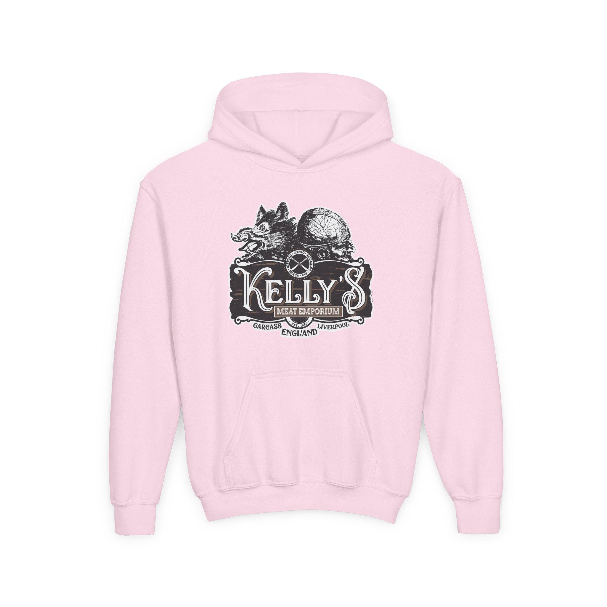 Youth Carcass Kelly's Meat Emporium Heavy Blend Hooded Sweatshirt - Image 13