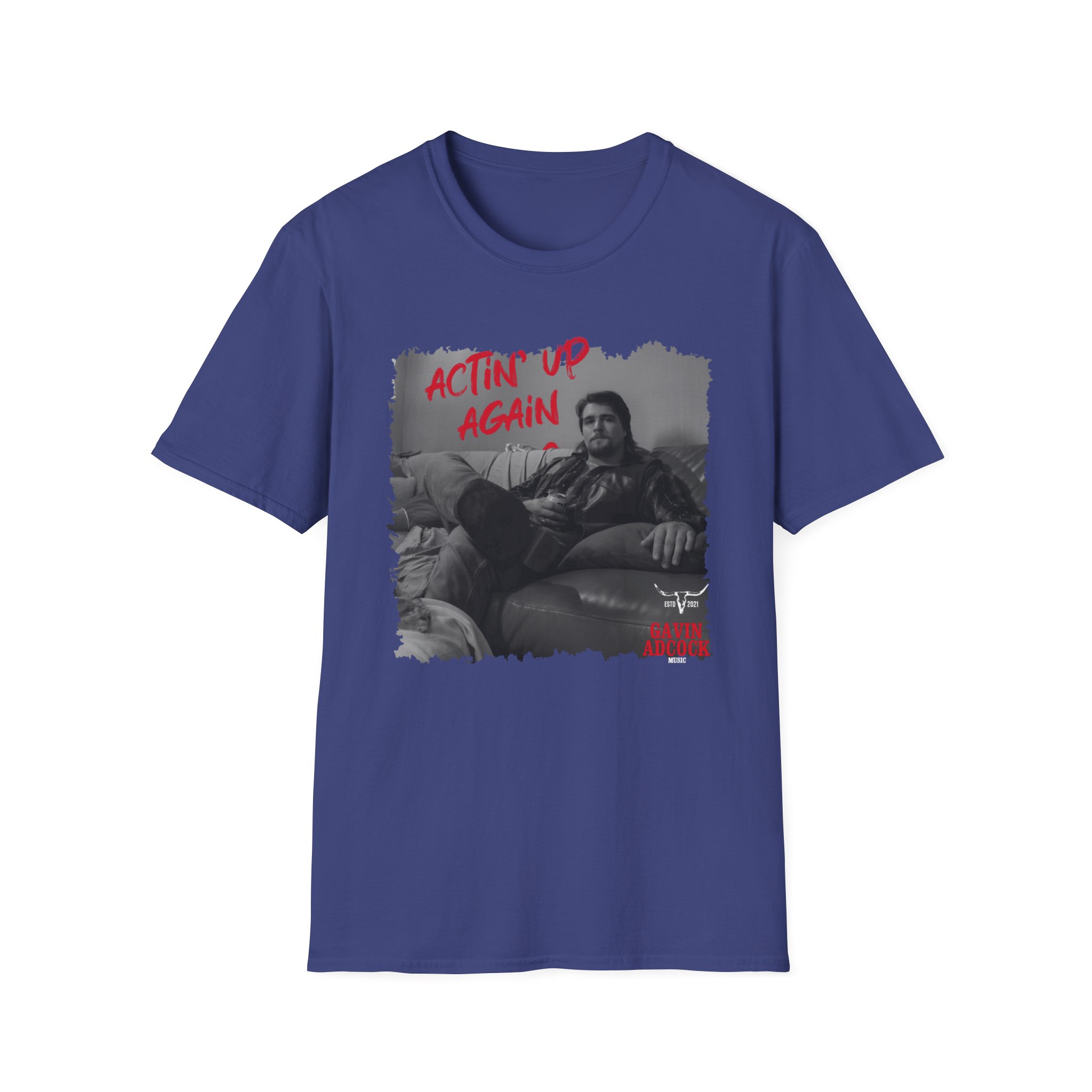 Gavin Adcock Actin' Up Again Album Unisex Softstyle T-Shirt - Image 11