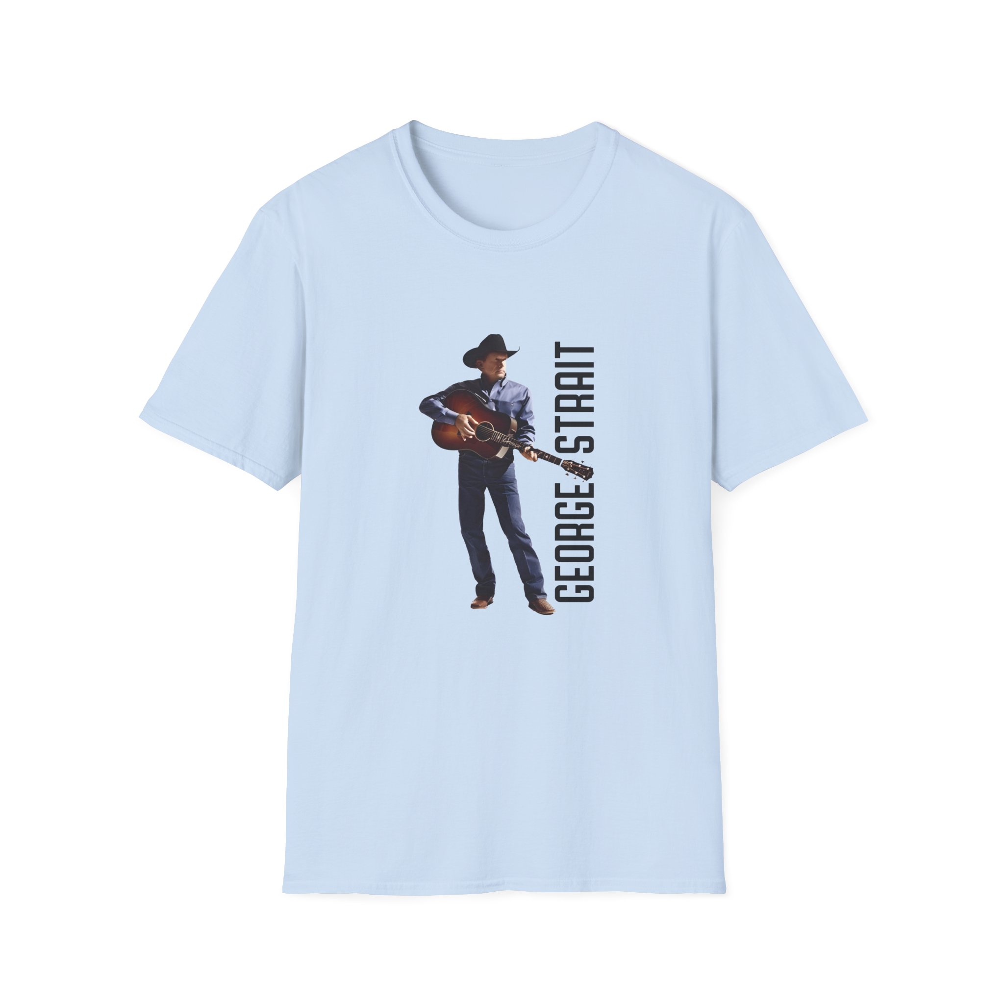 George Strait Heather Denim Silhouette Unisex Softstyle T-Shirt - Image 21