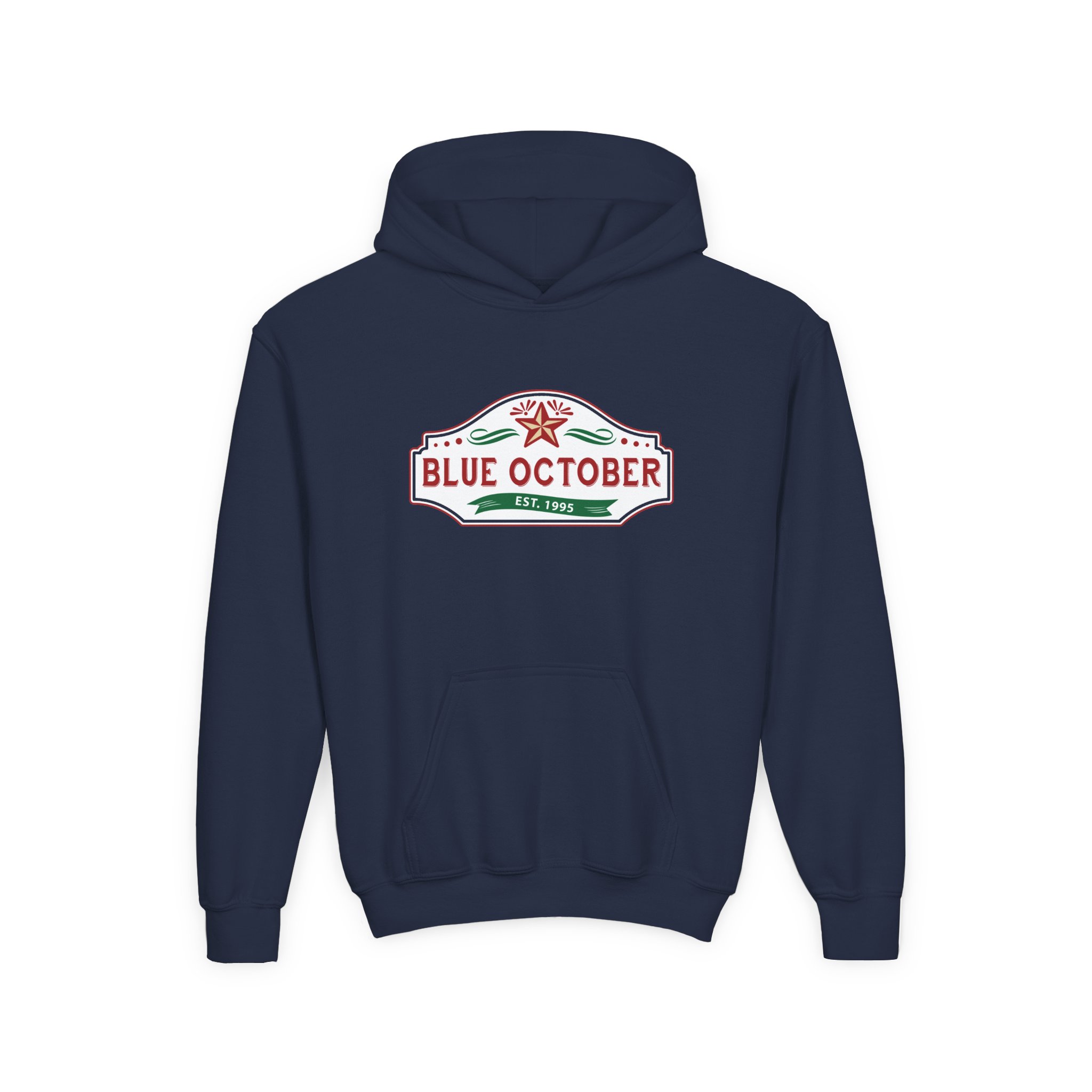 Blue October Est 1995 Youth Heavy Blend Hooded Sweatshirt - Image 9