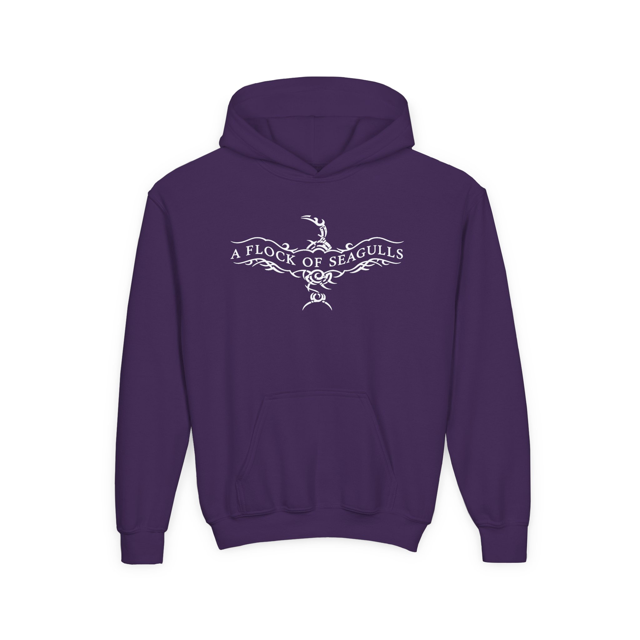 A Flock of Seagulls Logo Youth Heavy Blend Hooded Sweatshirt - Image 13