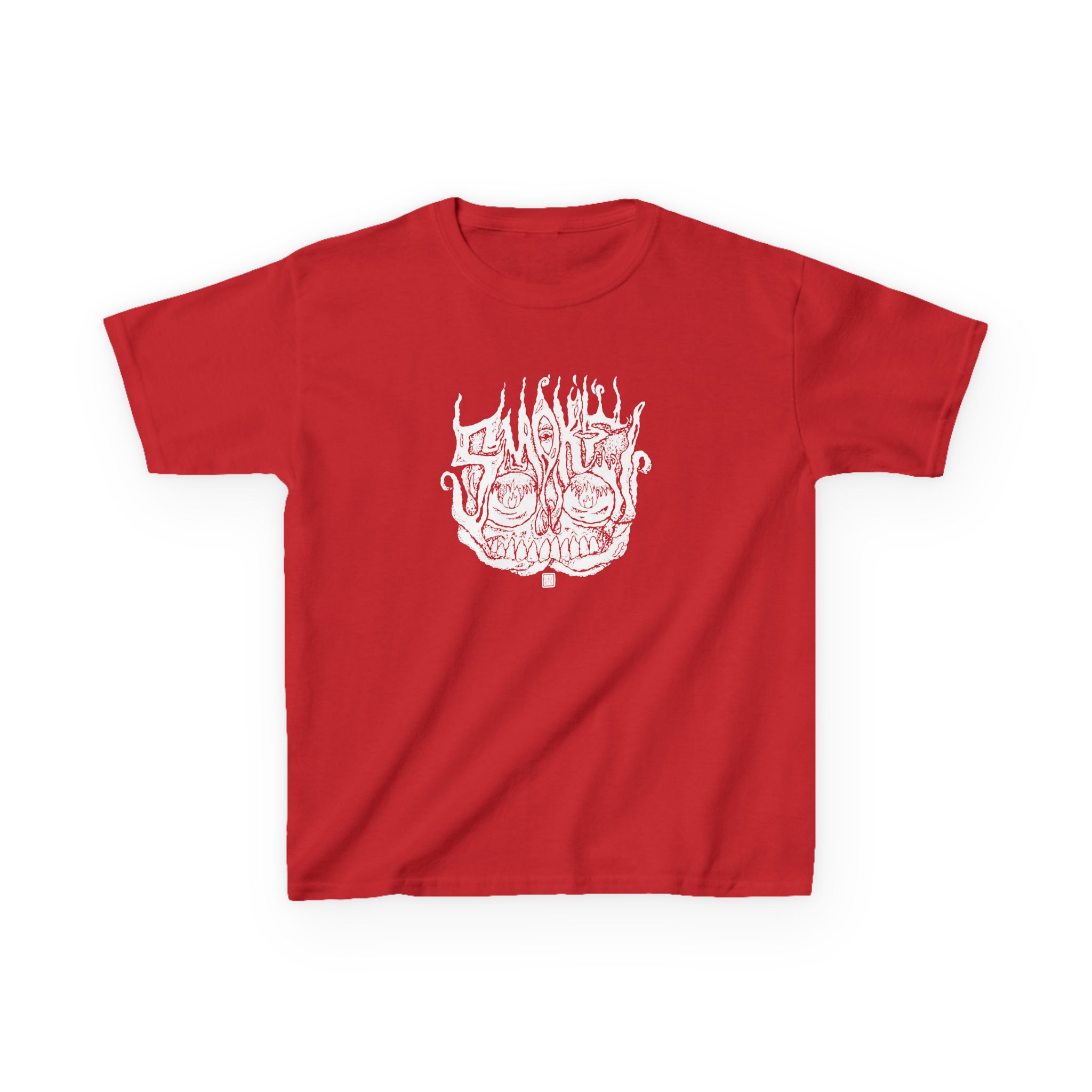 Smoke Smoking Skull Kids Heavy Cotton™ Tee - Image 15