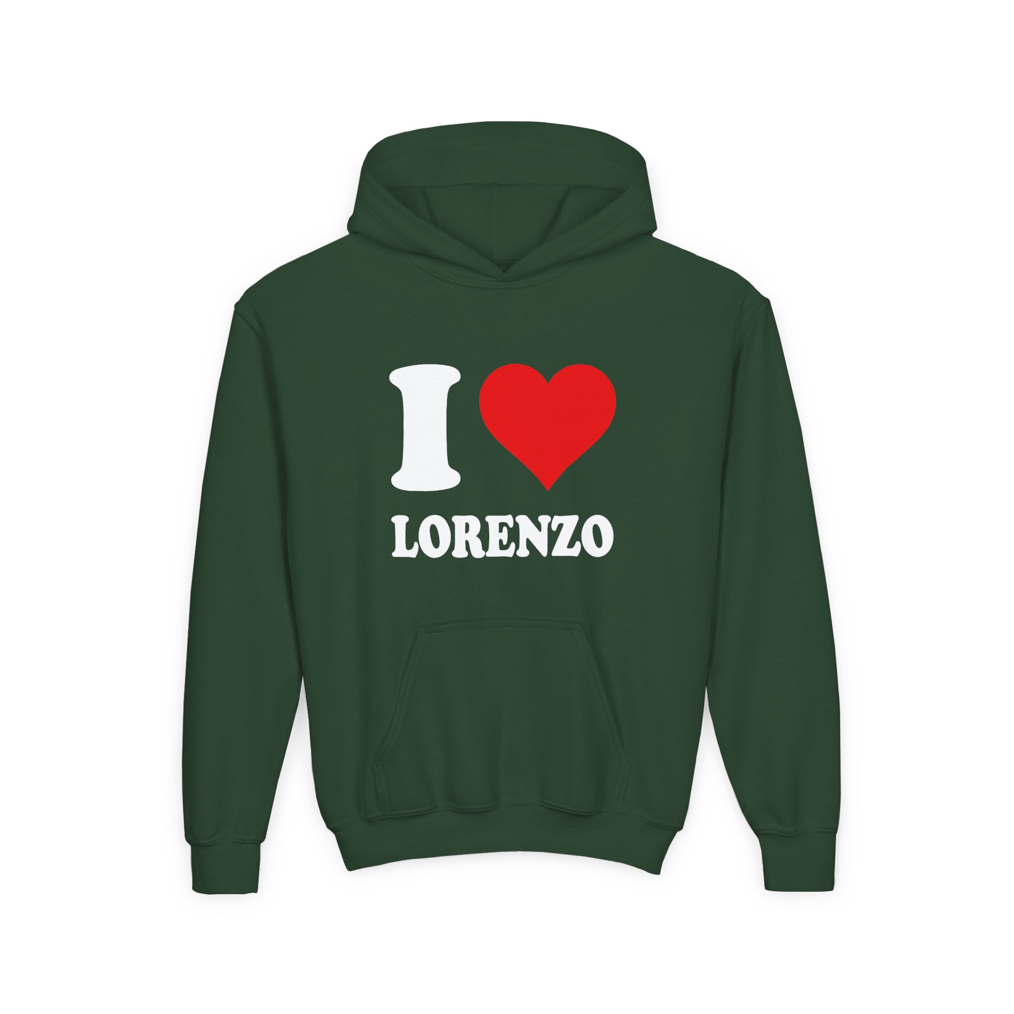 Youth Chris Lorenzo I Love Heavy Blend Hooded Sweatshirt - Image 5