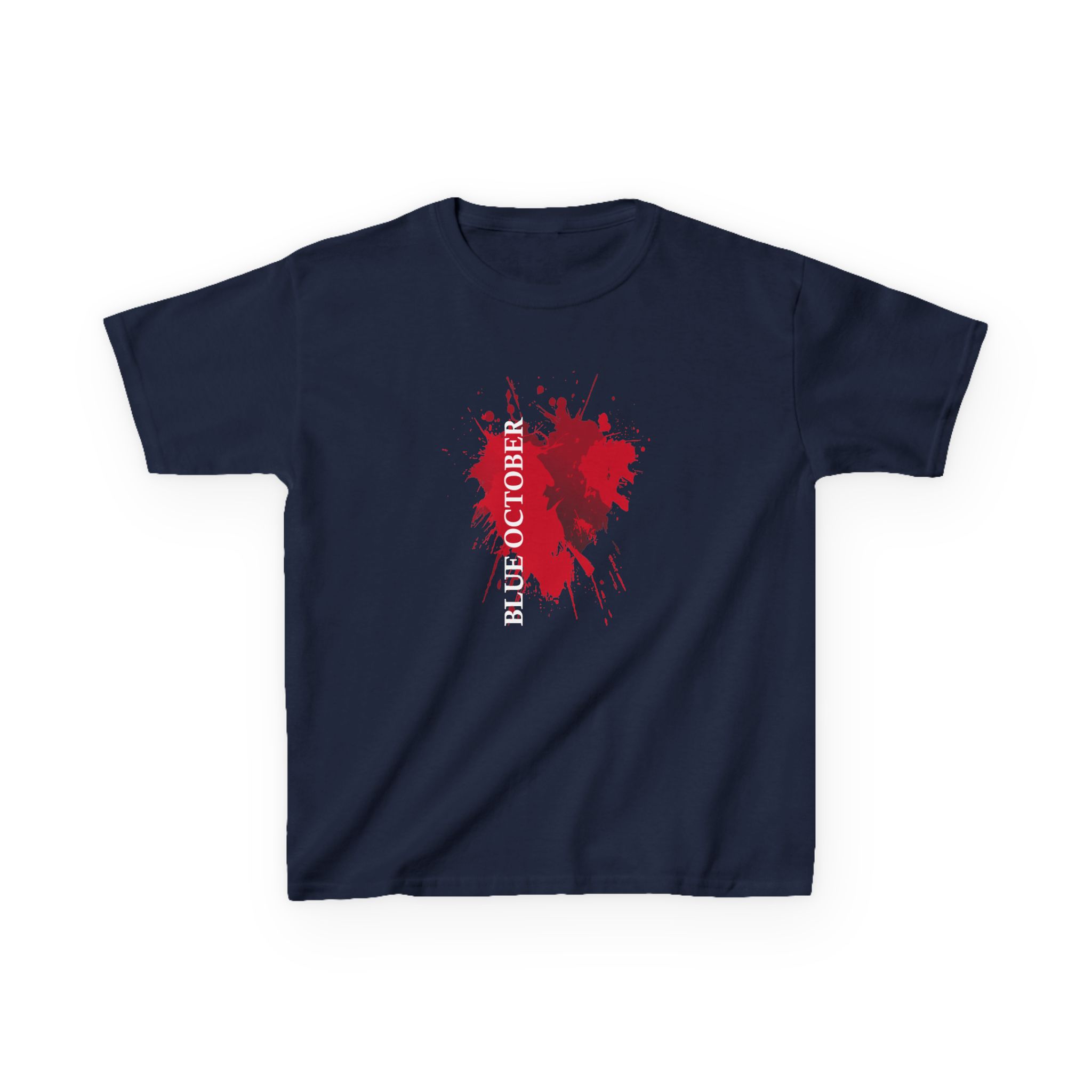 Blue October Splatter Heart Kids Heavy Cotton™ Tee - Image 9