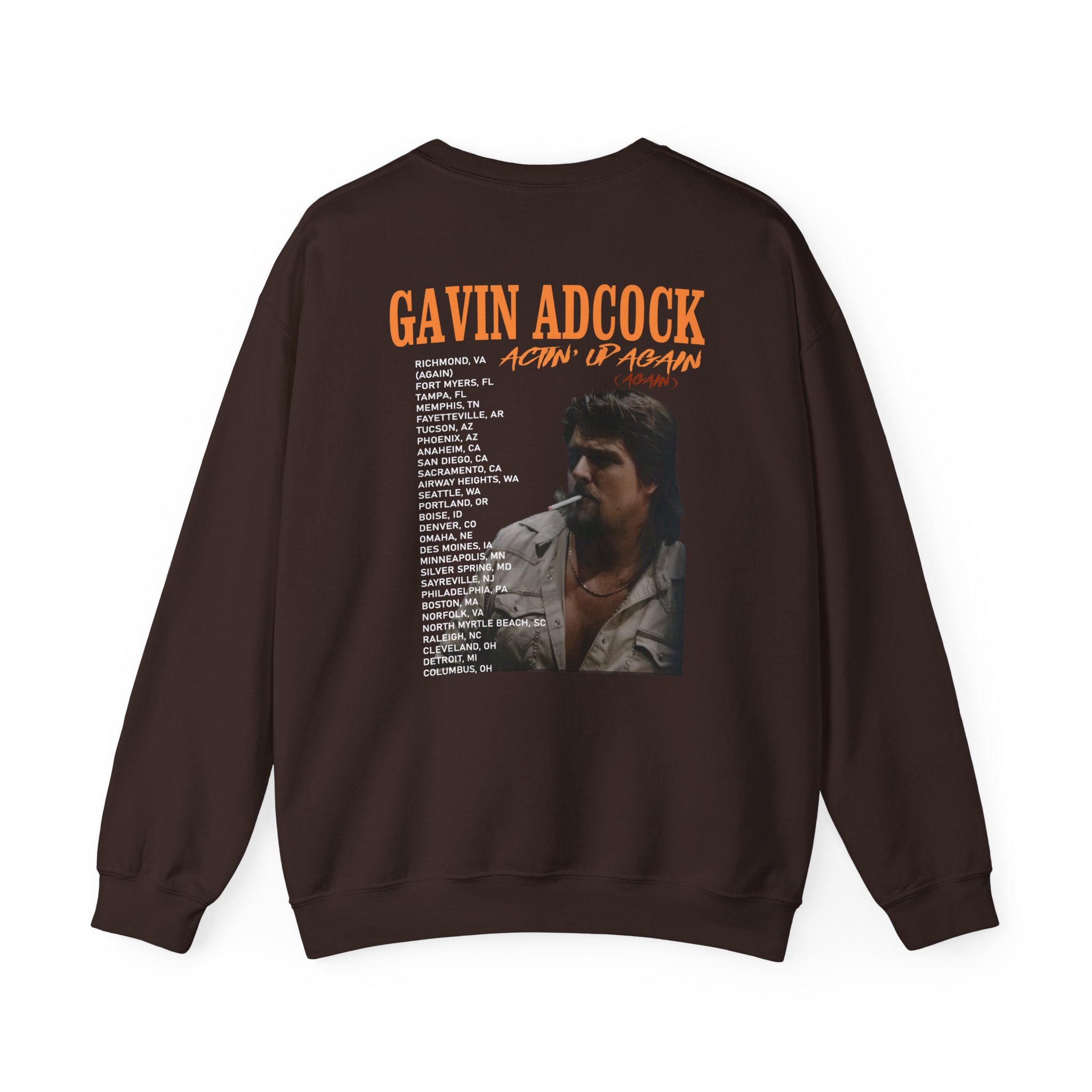 Gavin Adcock Actin' Up Again Tour Unisex Heavy Blend™ Crewneck Sweatshirt - Image 4
