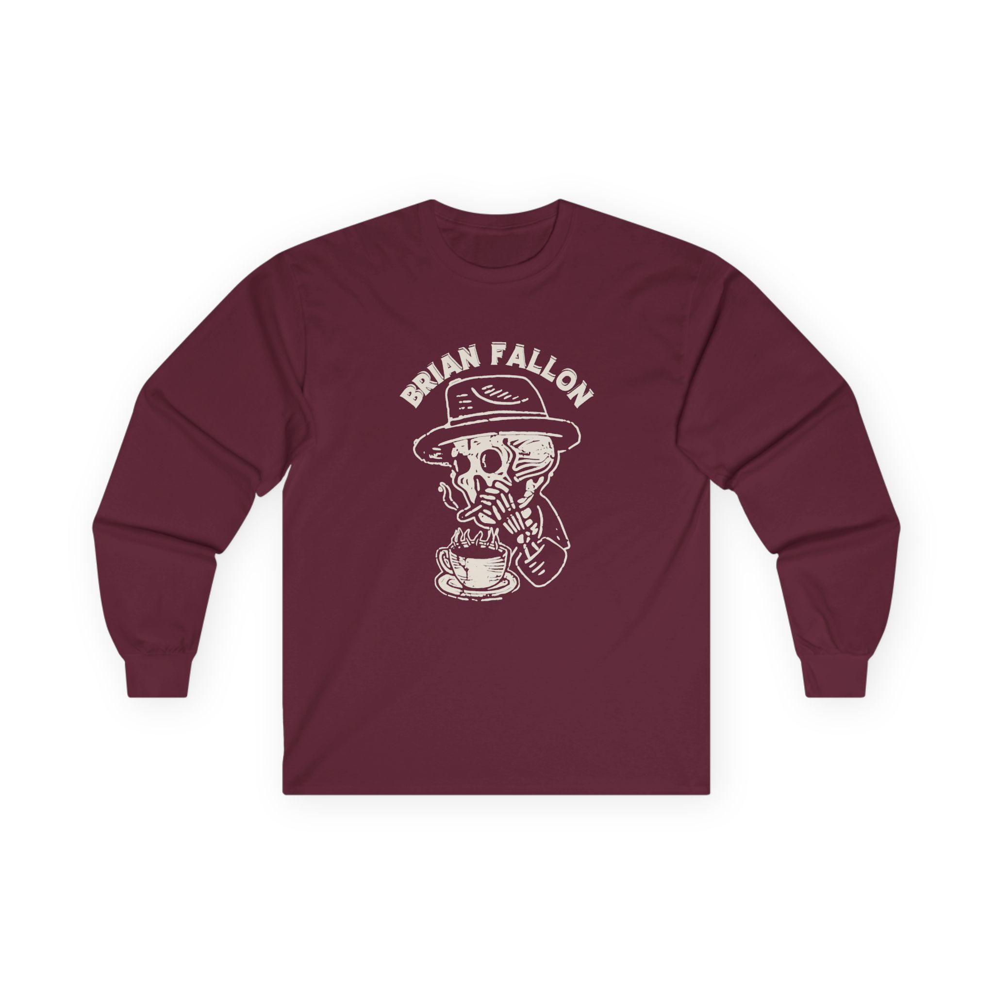 Brian Fallon Smoking Skeleton Unisex Ultra Cotton Long Sleeve Tee - Image 3