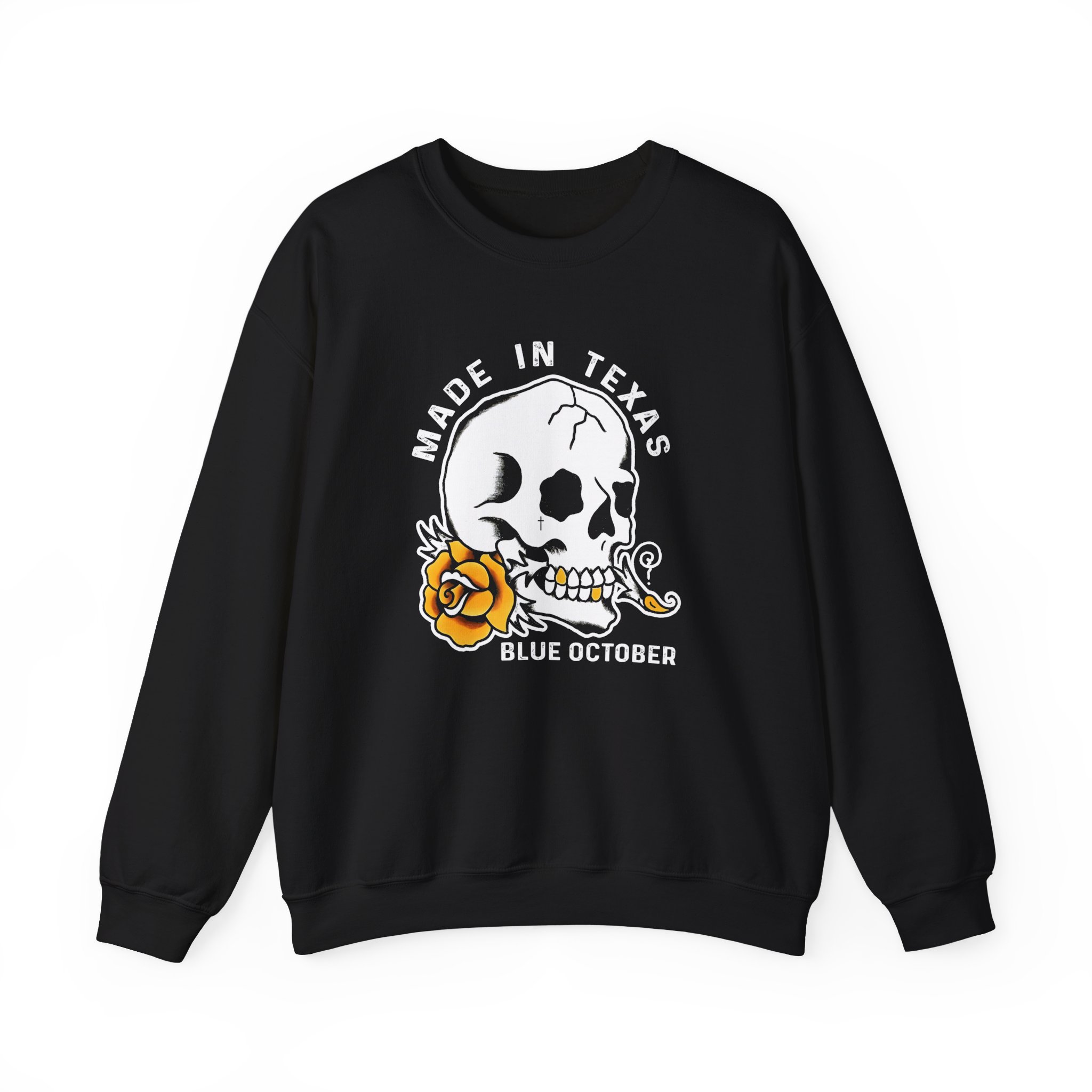 Blue October Skull Rose Unisex Heavy Blend™ Crewneck Sweatshirt