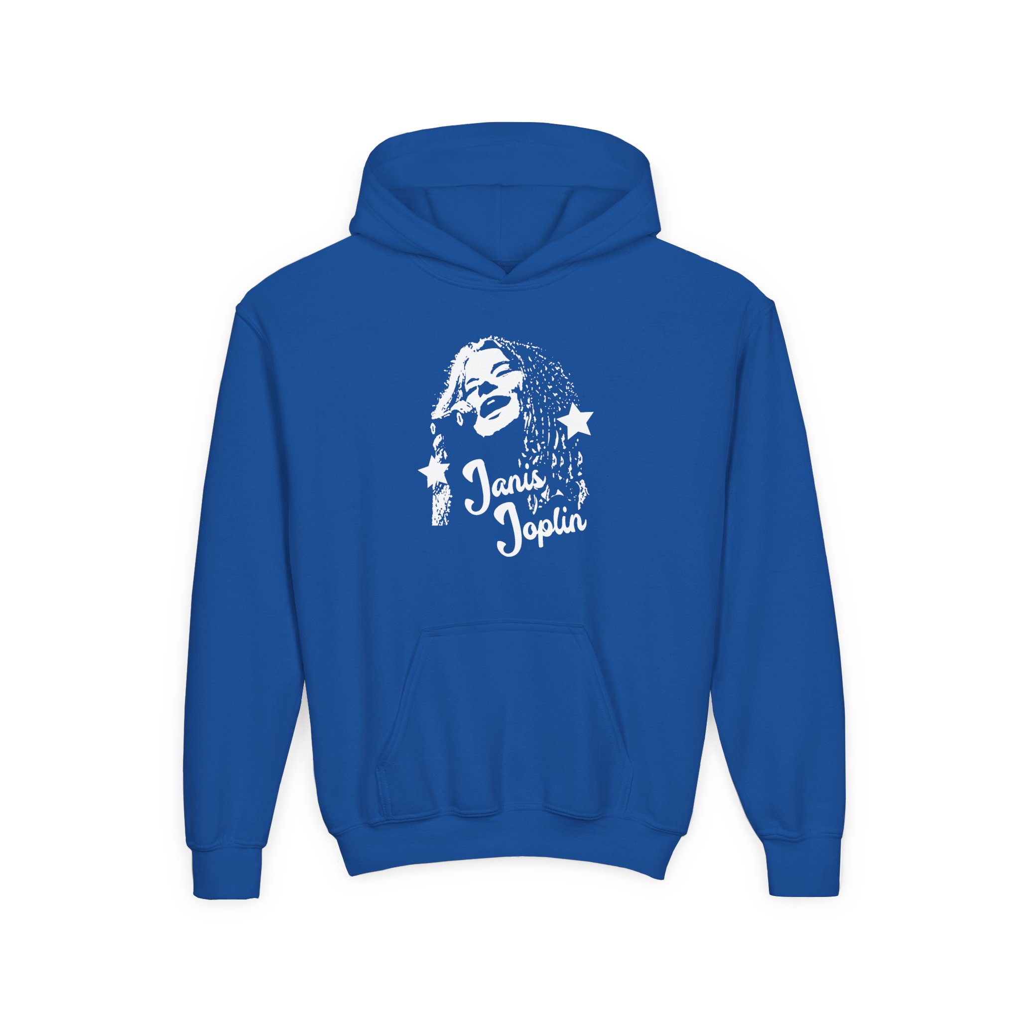 Janis Joplin Photo Youth Heavy Blend Hooded Sweatshirt - Image 5