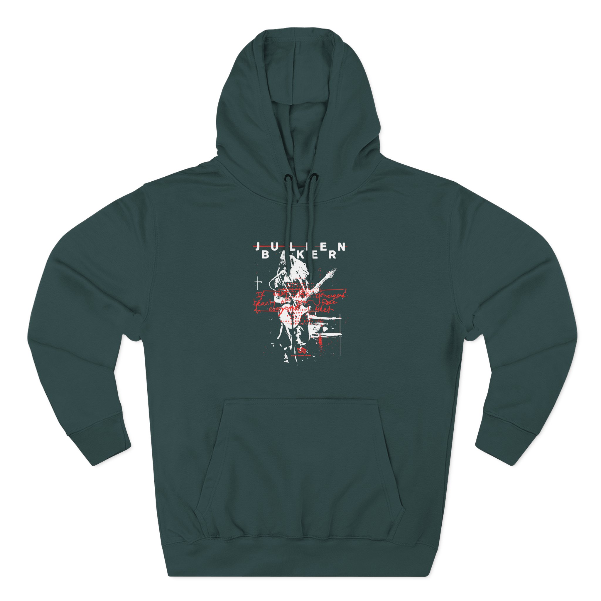 Julien Baker Live Flier Three-Panel Fleece Hoodie - Image 5