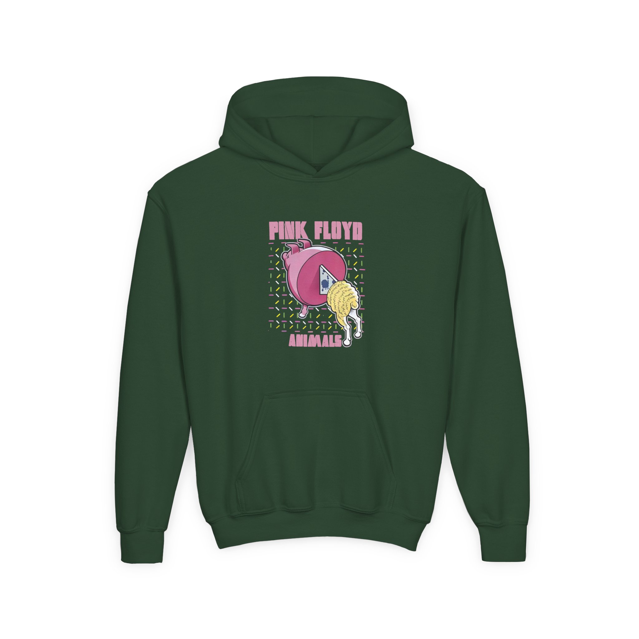 Pink Floyd Animals Oink Oink Youth Heavy Blend Hooded Sweatshirt - Image 3