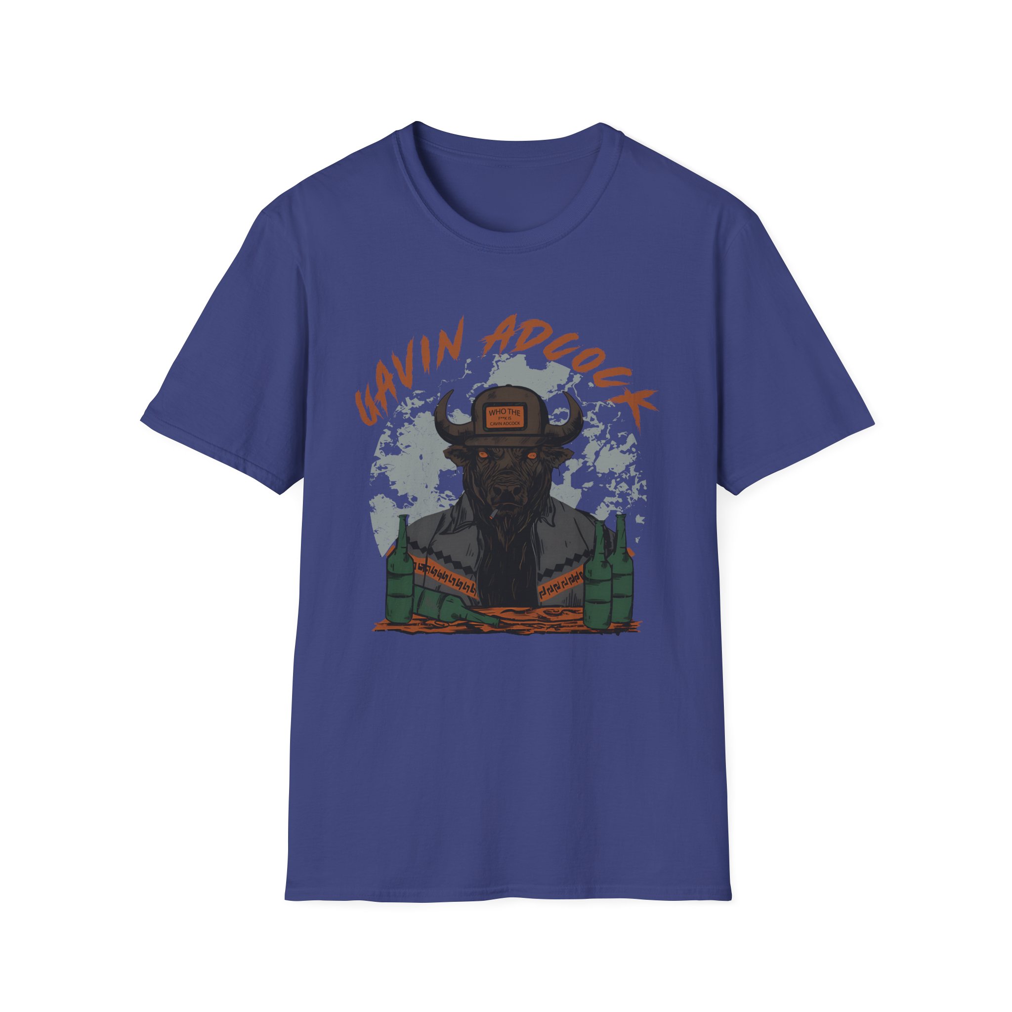 Gavin Adcock Graphite Bull Unisex Softstyle T-Shirt - Image 7