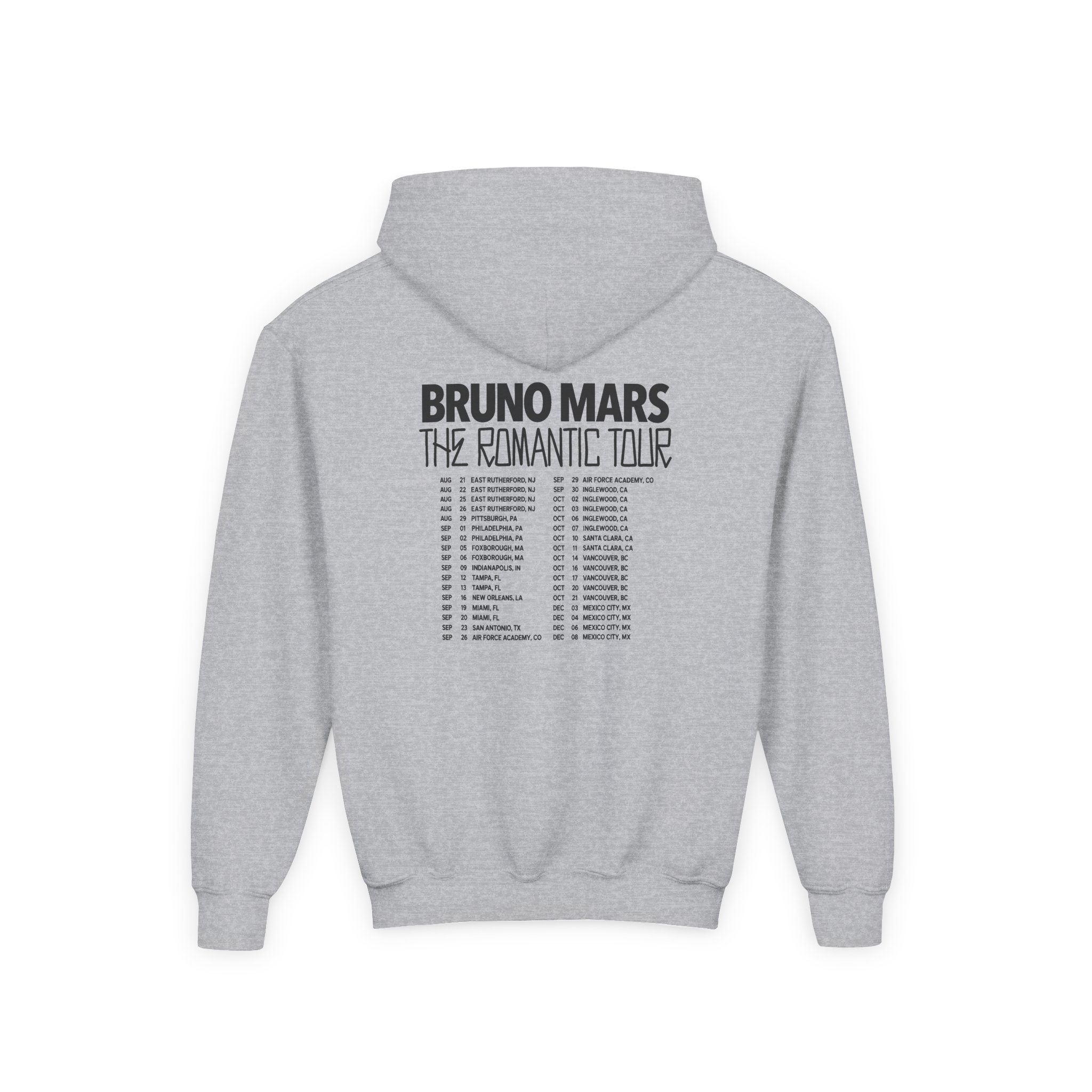 Bruno Mars the Romantic Tour Youth Heavy Blend Hooded Sweatshirt - Image 4