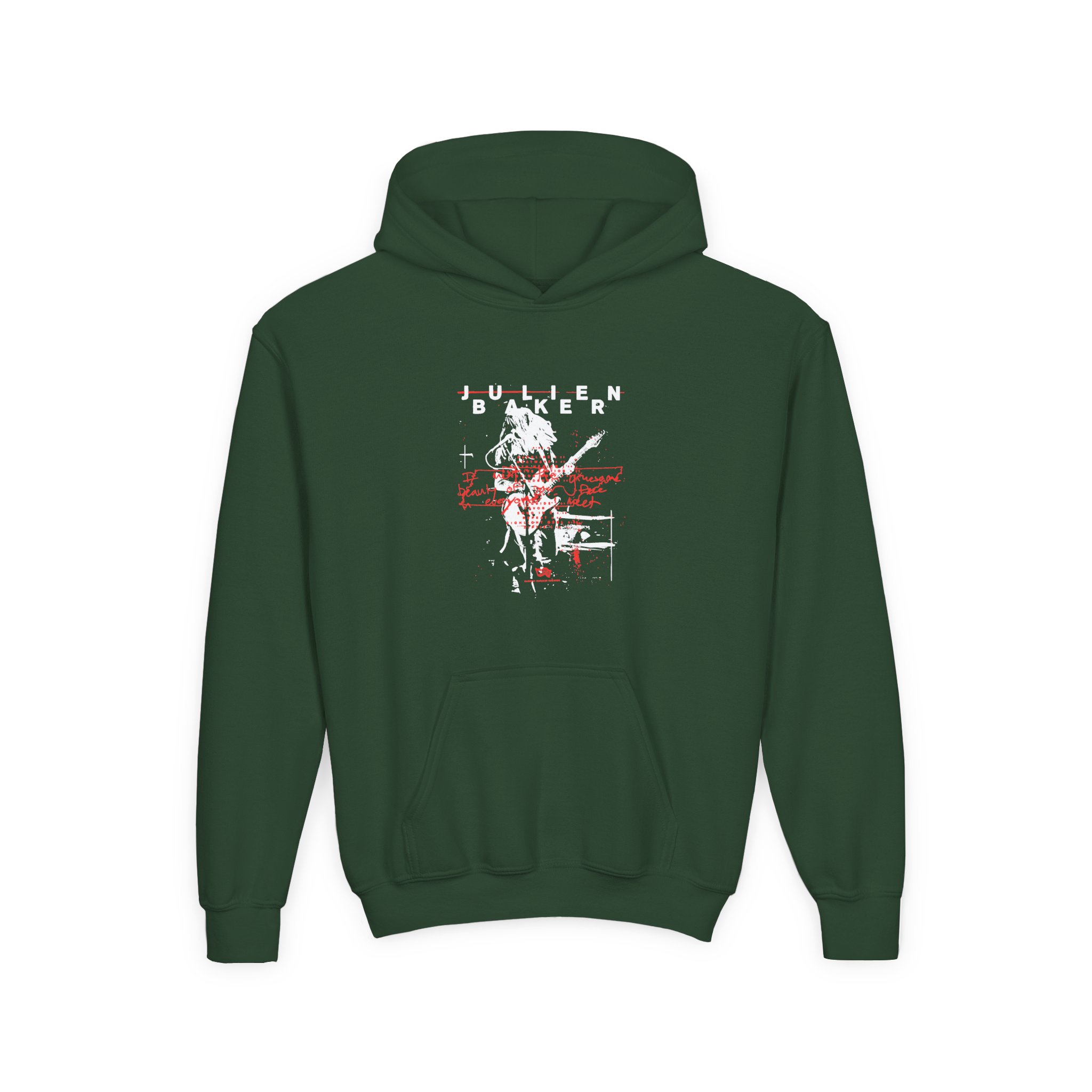 Julien Baker Live Flier Youth Heavy Blend Hooded Sweatshirt - Image 3