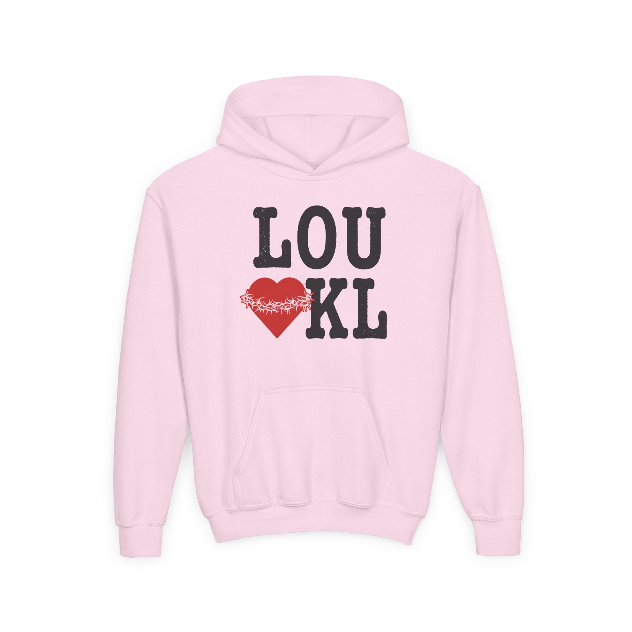 Knocked Loose I Heart Kl Youth Heavy Blend Hooded Sweatshirt - Image 5