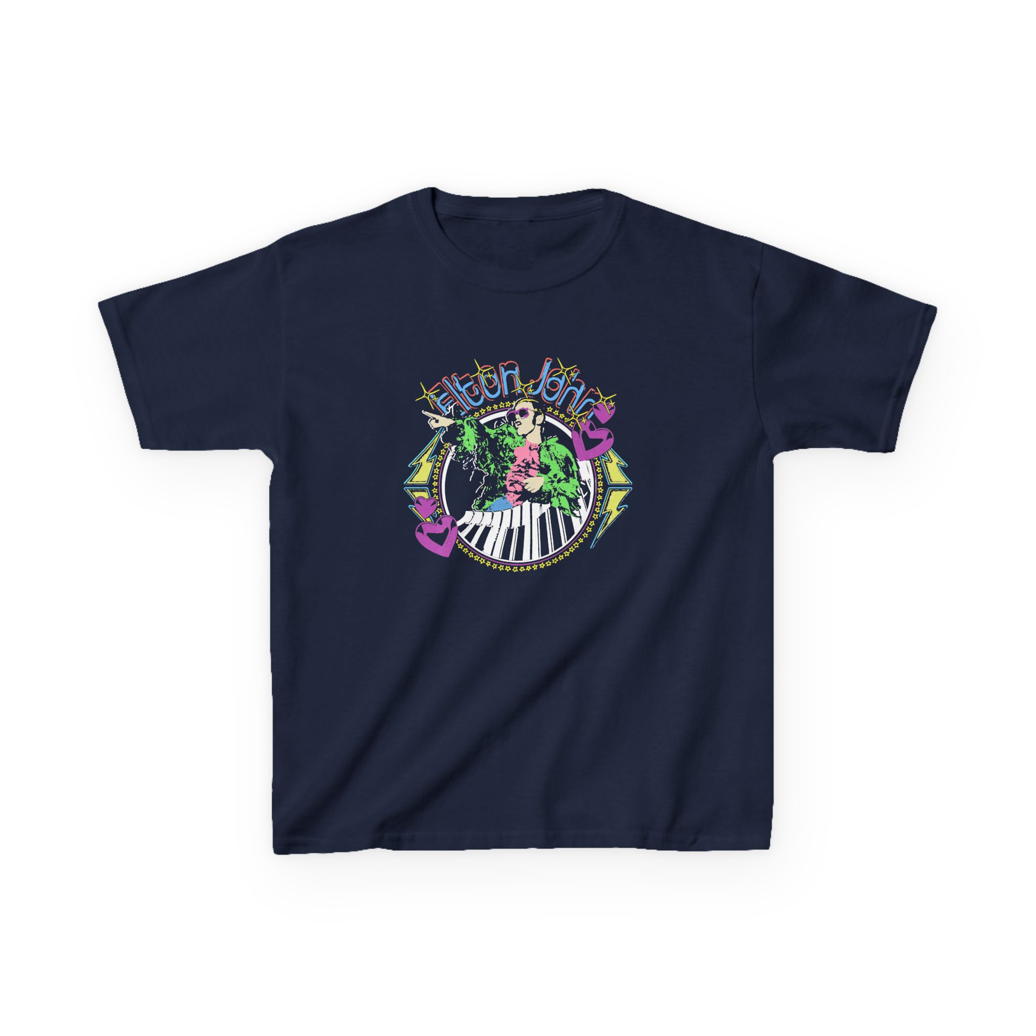 Ej Farewell Distressed Threshold Piano Hearts Kids Heavy Cotton™ Tee - Image 5