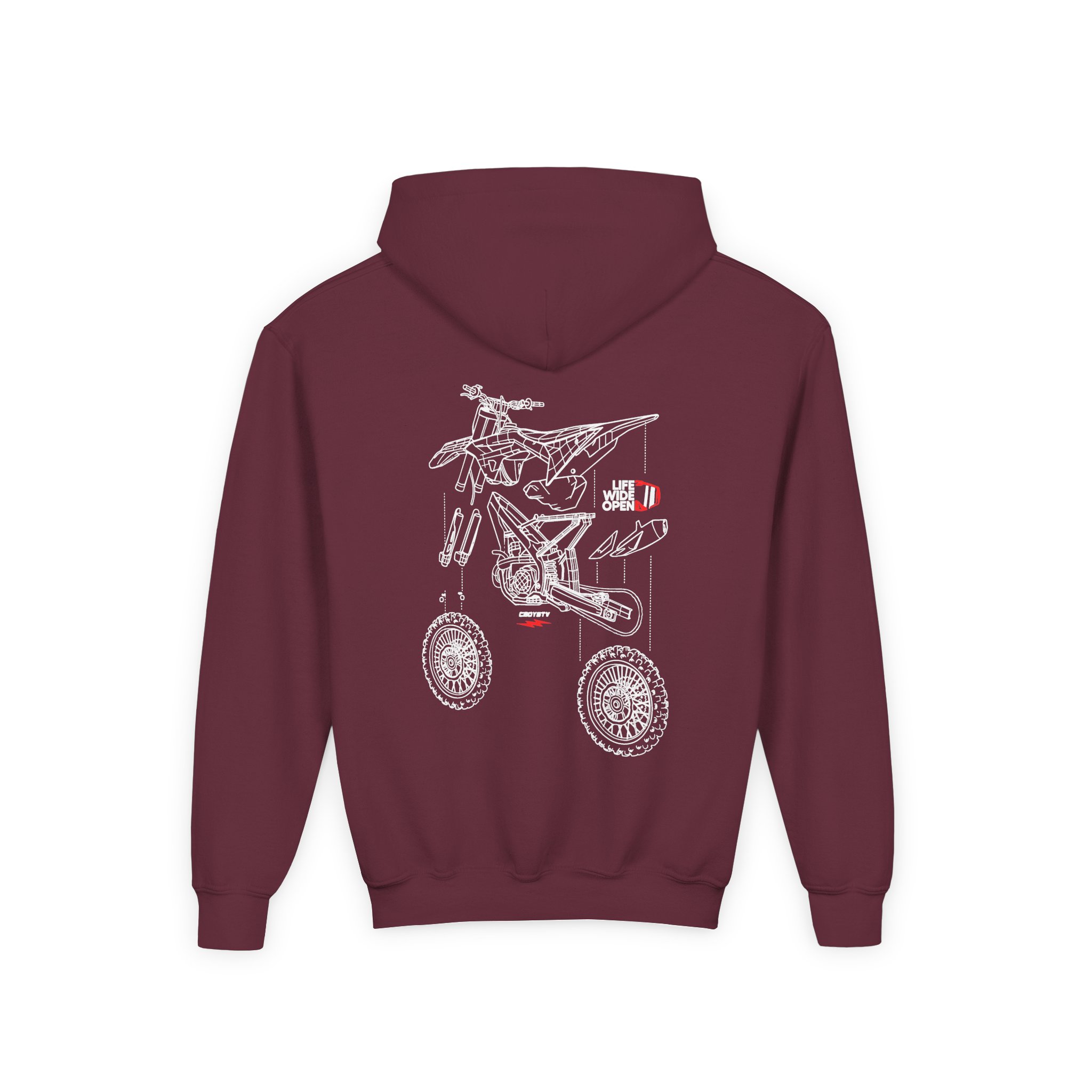 Cboystv Dirtbike Blowup Youth Heavy Blend Hooded Sweatshirt - Image 4