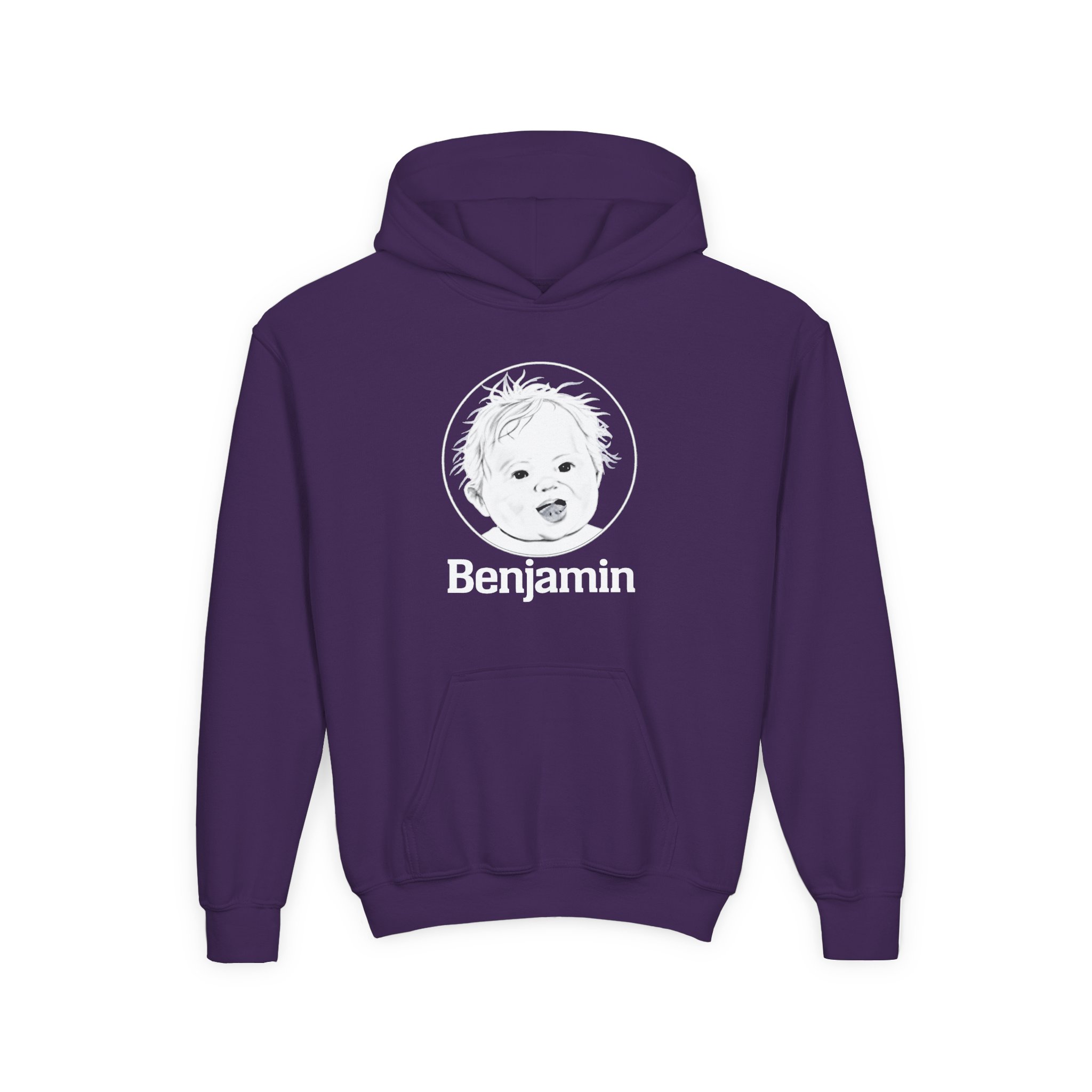 Garrett Watts Baby Benjamin Youth Heavy Blend Hooded Sweatshirt - Image 15