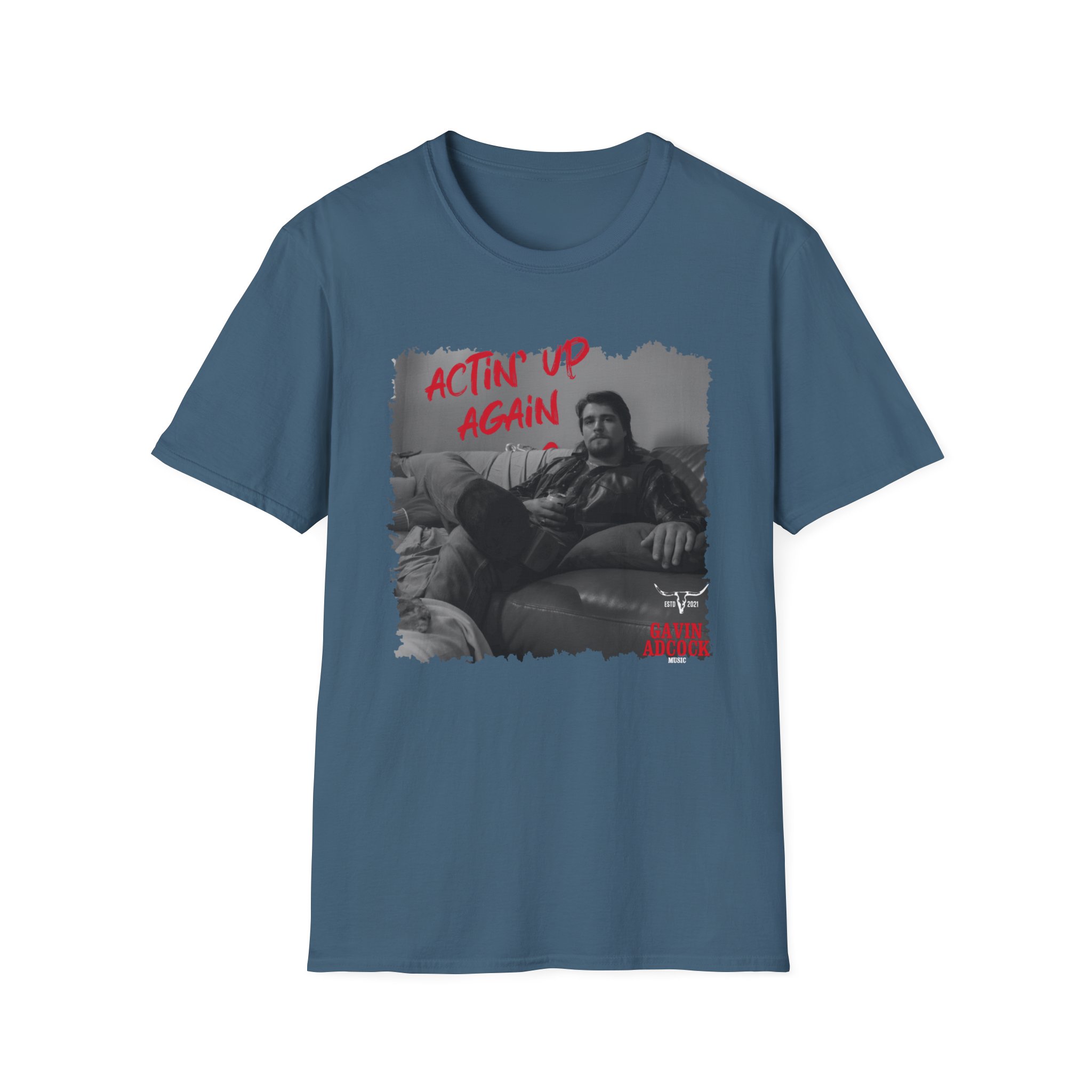 Gavin Adcock Actin' Up Again Album Unisex Softstyle T-Shirt - Image 7