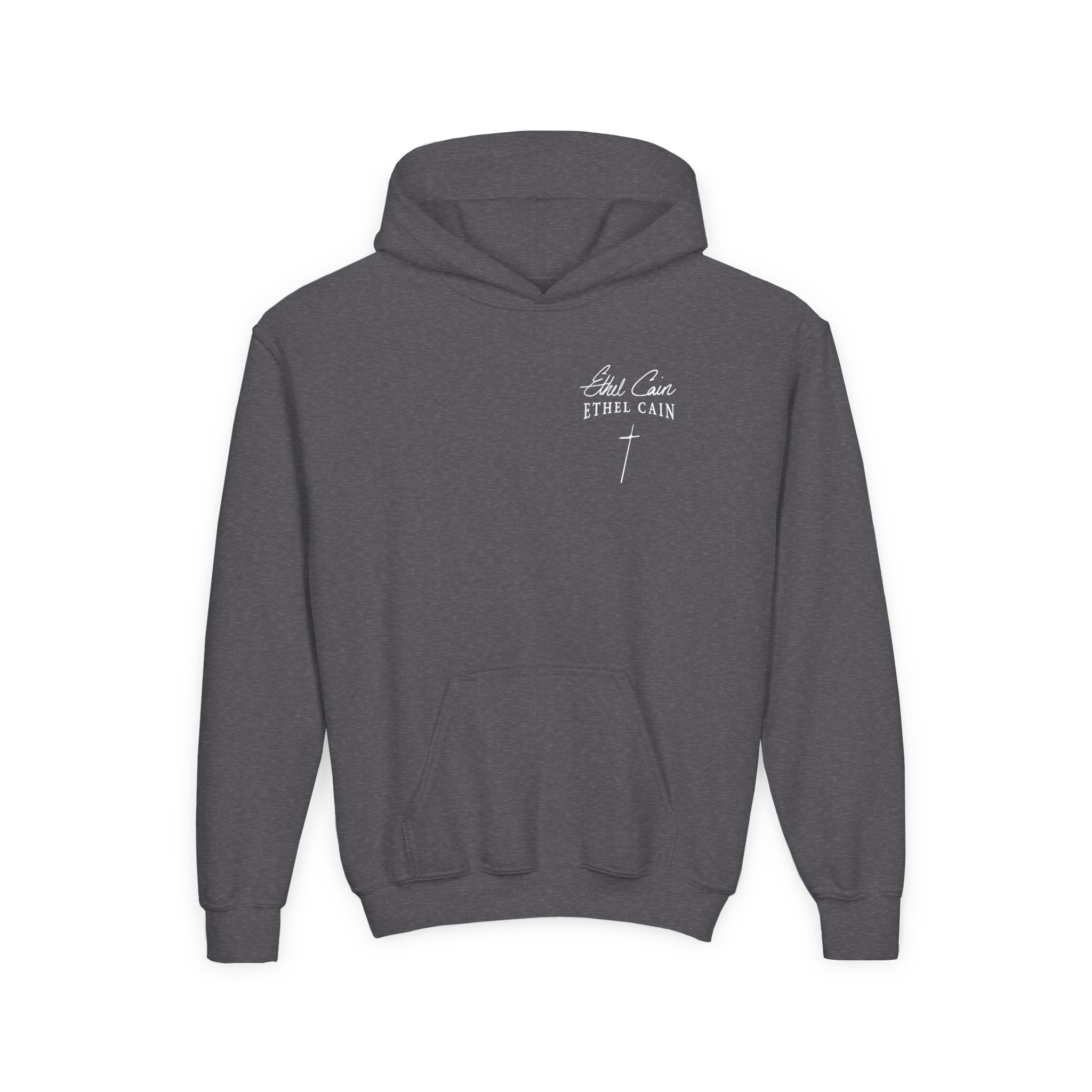 Youth Ethel Cain Logo Heavy Blend Hooded Sweatshirt - Image 7