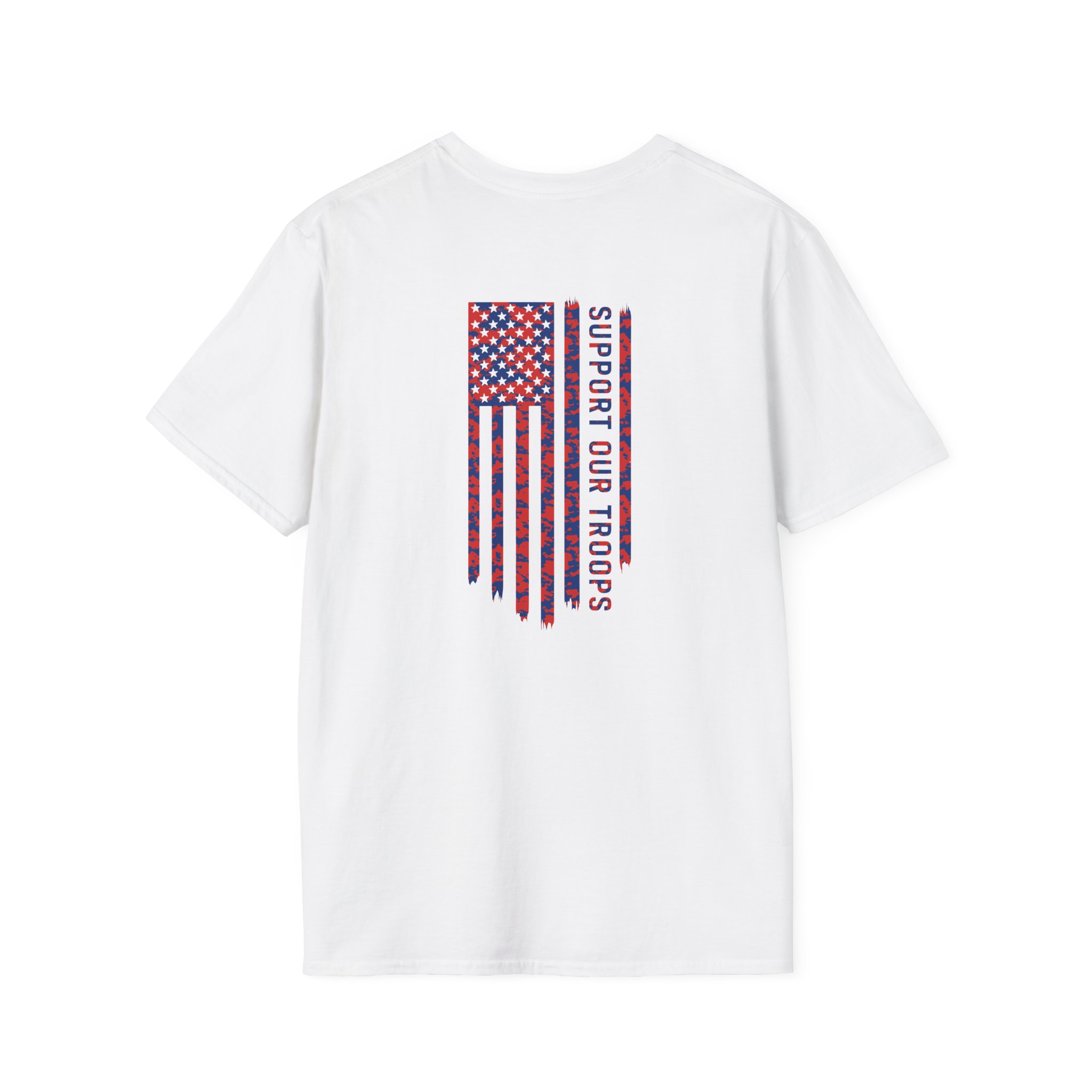 Valuetainment Men's USA Distress Flag Unisex Softstyle T-Shirt - Image 2