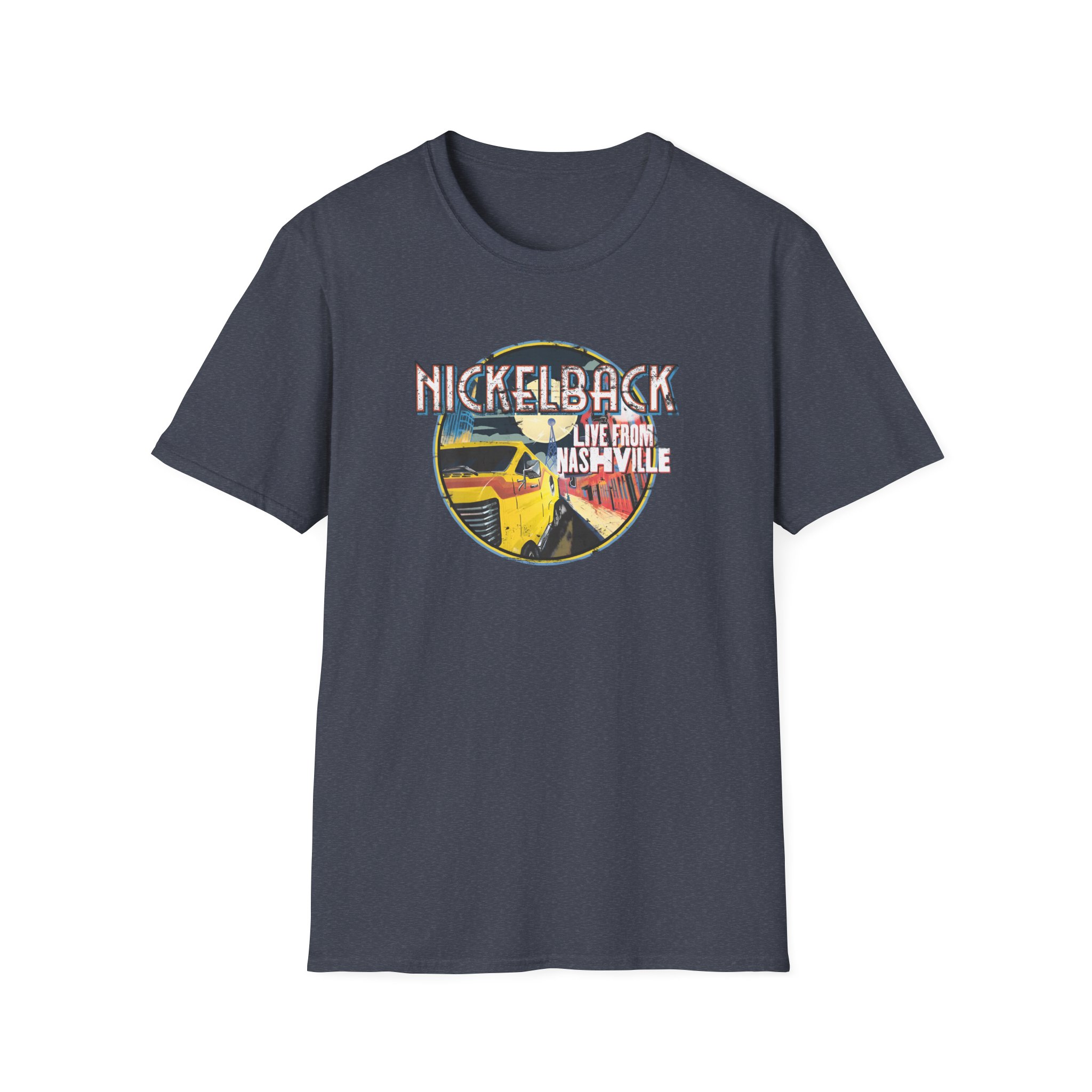 Nickelback Live From Nashville B&W Raglan Unisex Softstyle T-shirt - Image 13