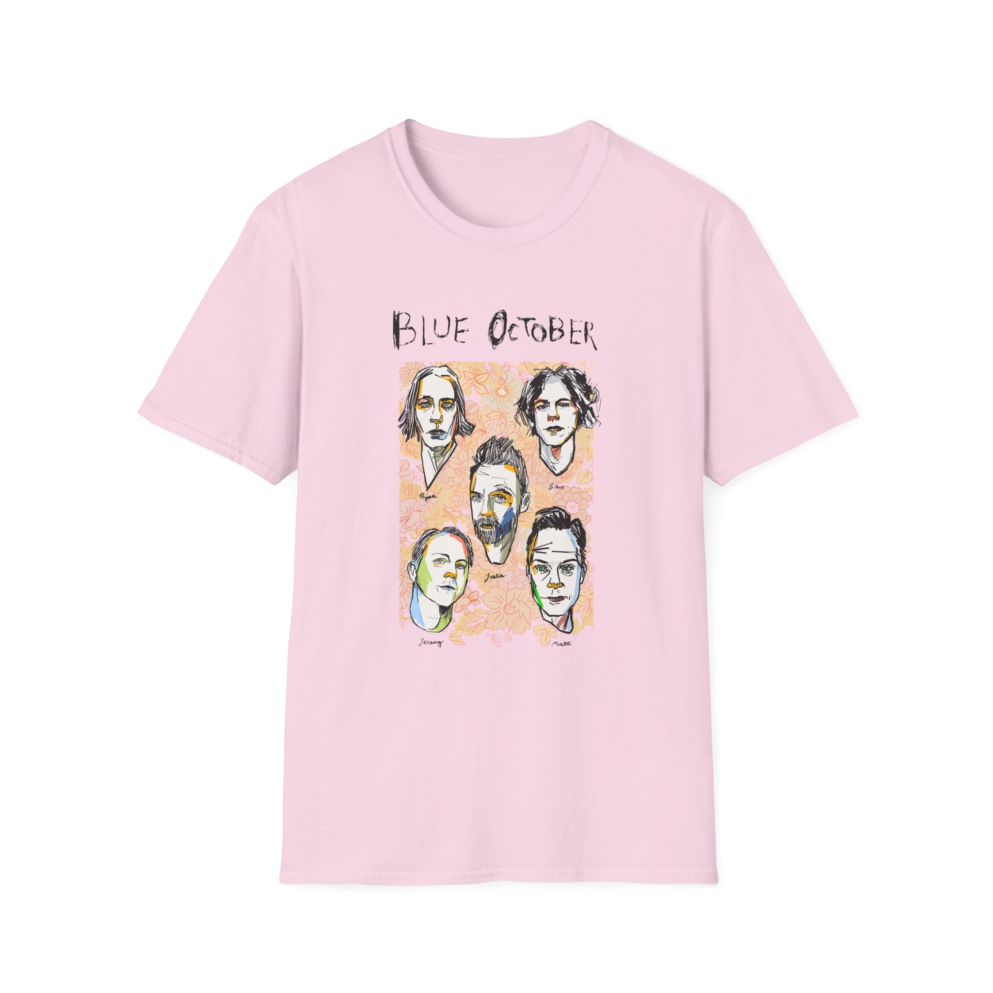 Blue October Caricature Unisex Softstyle T-Shirt - Image 13