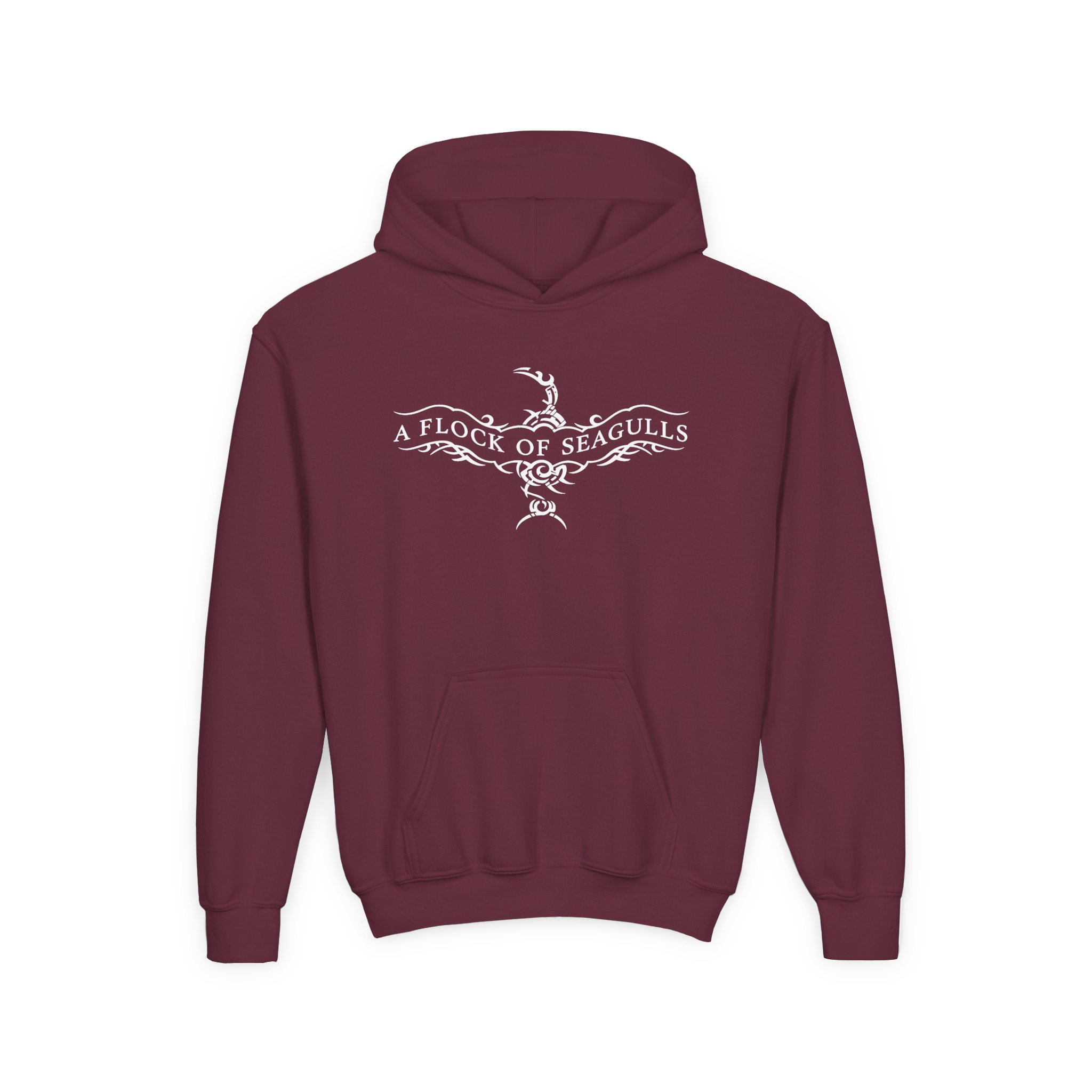 A Flock of Seagulls Logo Youth Heavy Blend Hooded Sweatshirt - Image 3