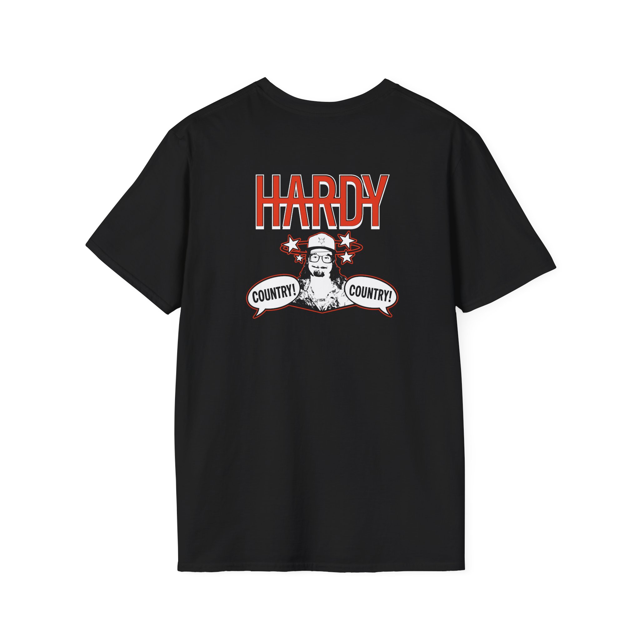 Hd COUNTRY! COUNTRY! Black Unisex Softstyle T-Shirt - Image 2