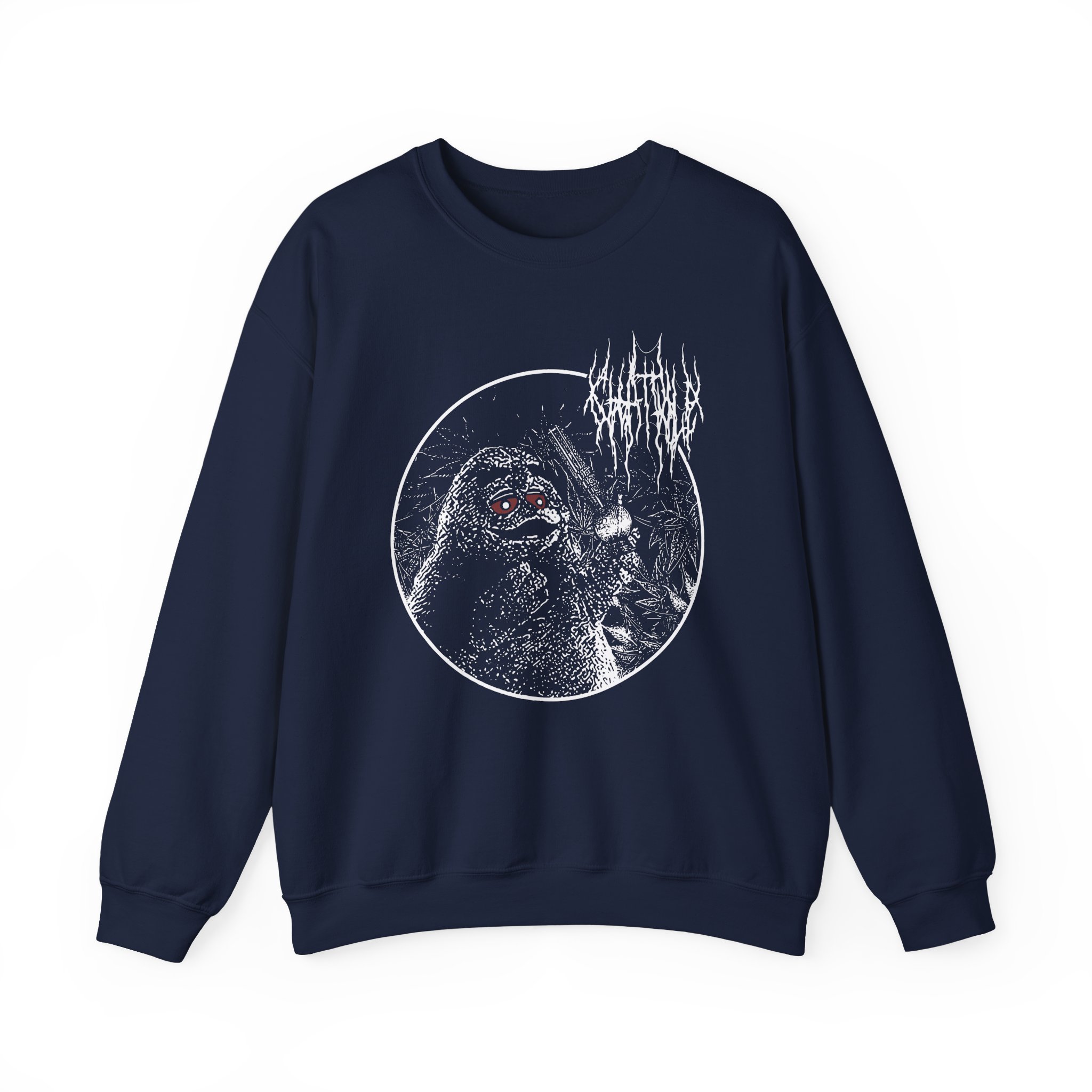 Chat Pile Grim Guy Smoking Weed Unisex Heavy Blend™ Crewneck Sweatshirt - Image 9