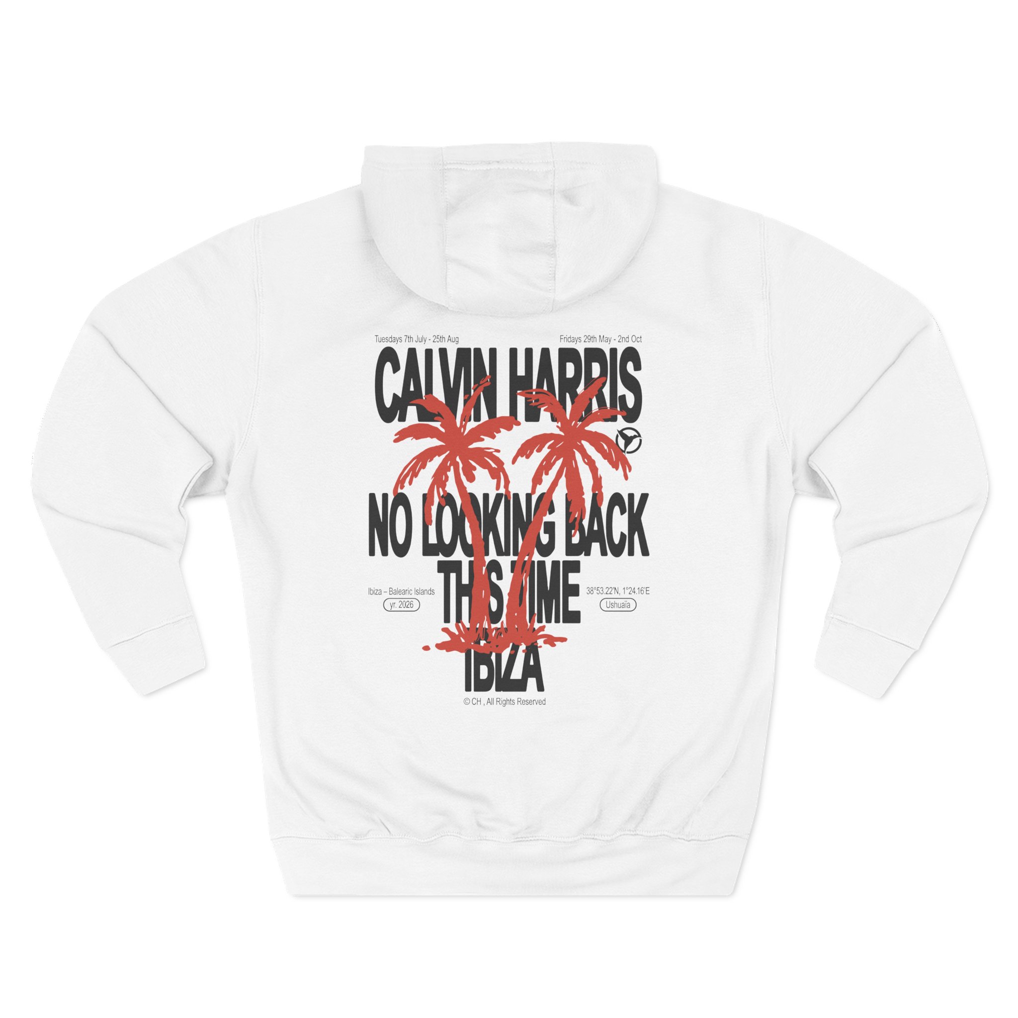 Calvin Harris Ecru Palm Three-Panel Fleece Hoodie - Image 2