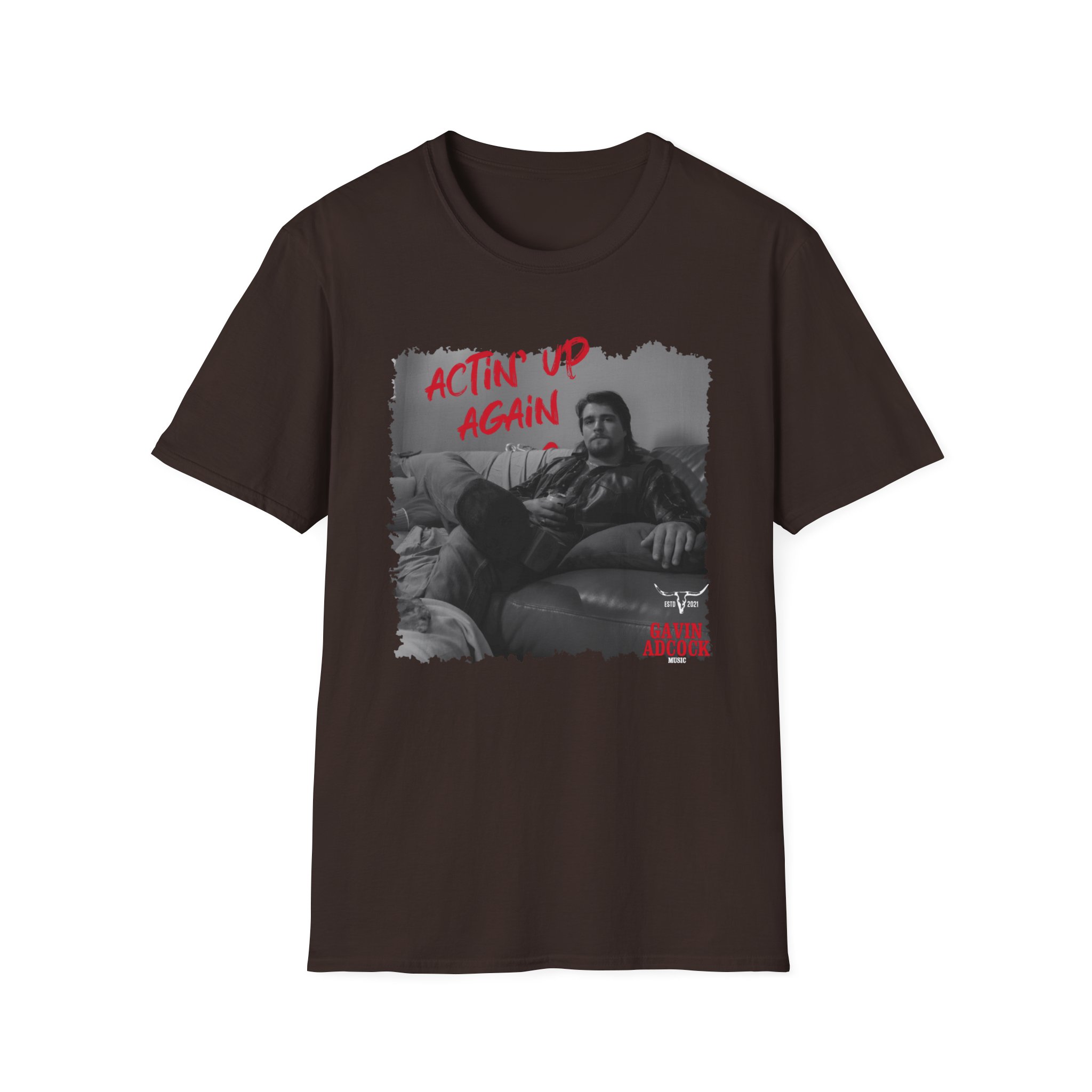 Gavin Adcock Actin' Up Again Album Unisex Softstyle T-Shirt - Image 3