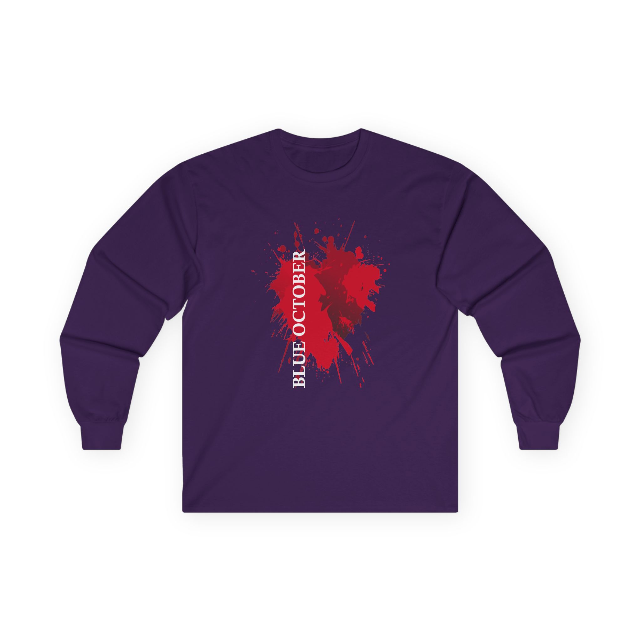 Blue October Splatter Heart Unisex Ultra Cotton Long Sleeve Tee - Image 9