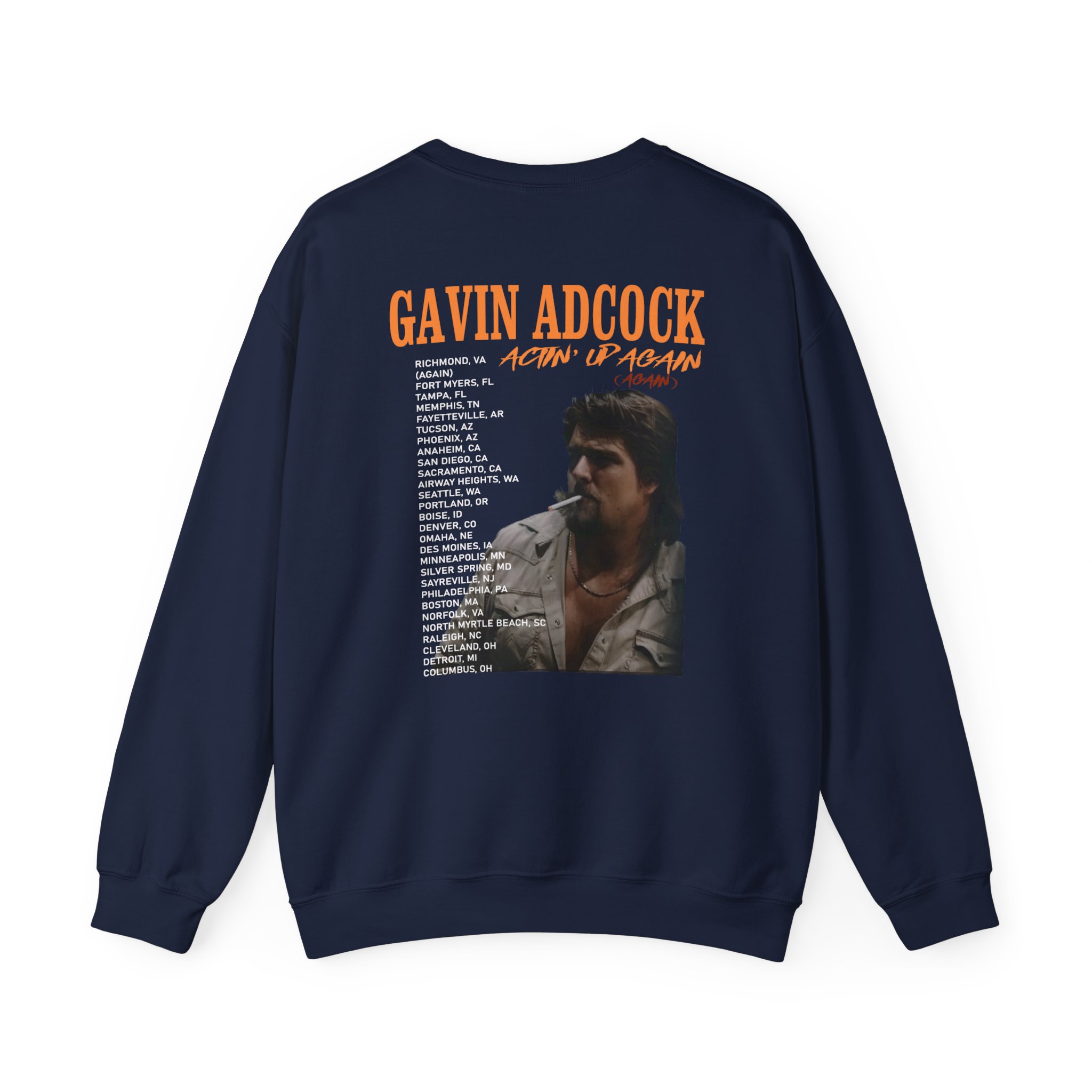 Gavin Adcock Actin' Up Again Tour Unisex Heavy Blend™ Crewneck Sweatshirt - Image 6