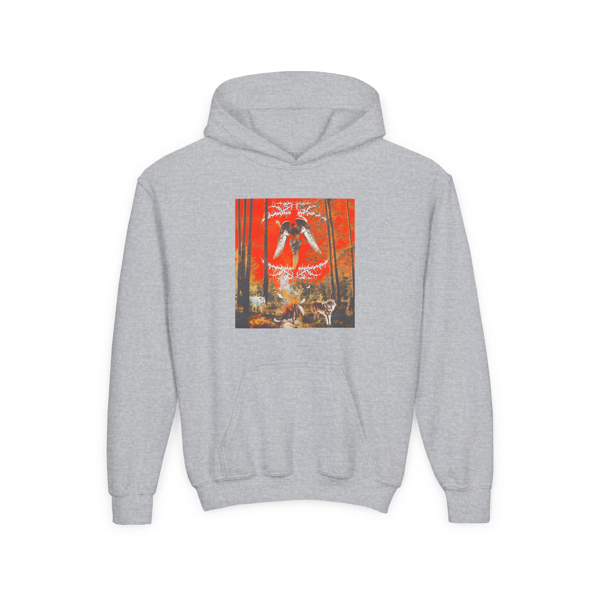 Knocked Loose Upon Loss Wolves Youth Heavy Blend Hooded Sweatshirt - Image 3