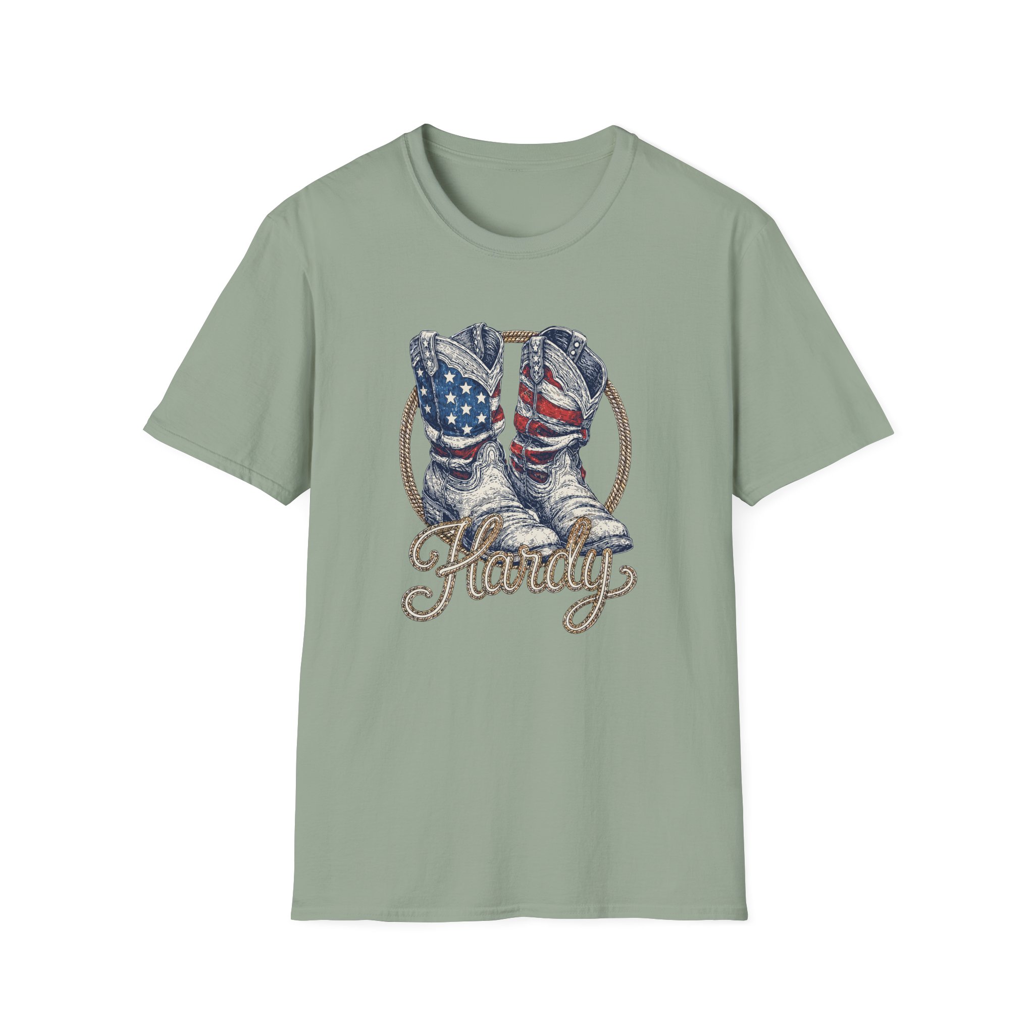Hd Boots Americana Ringer Unisex Softstyle T-Shirt - Image 15