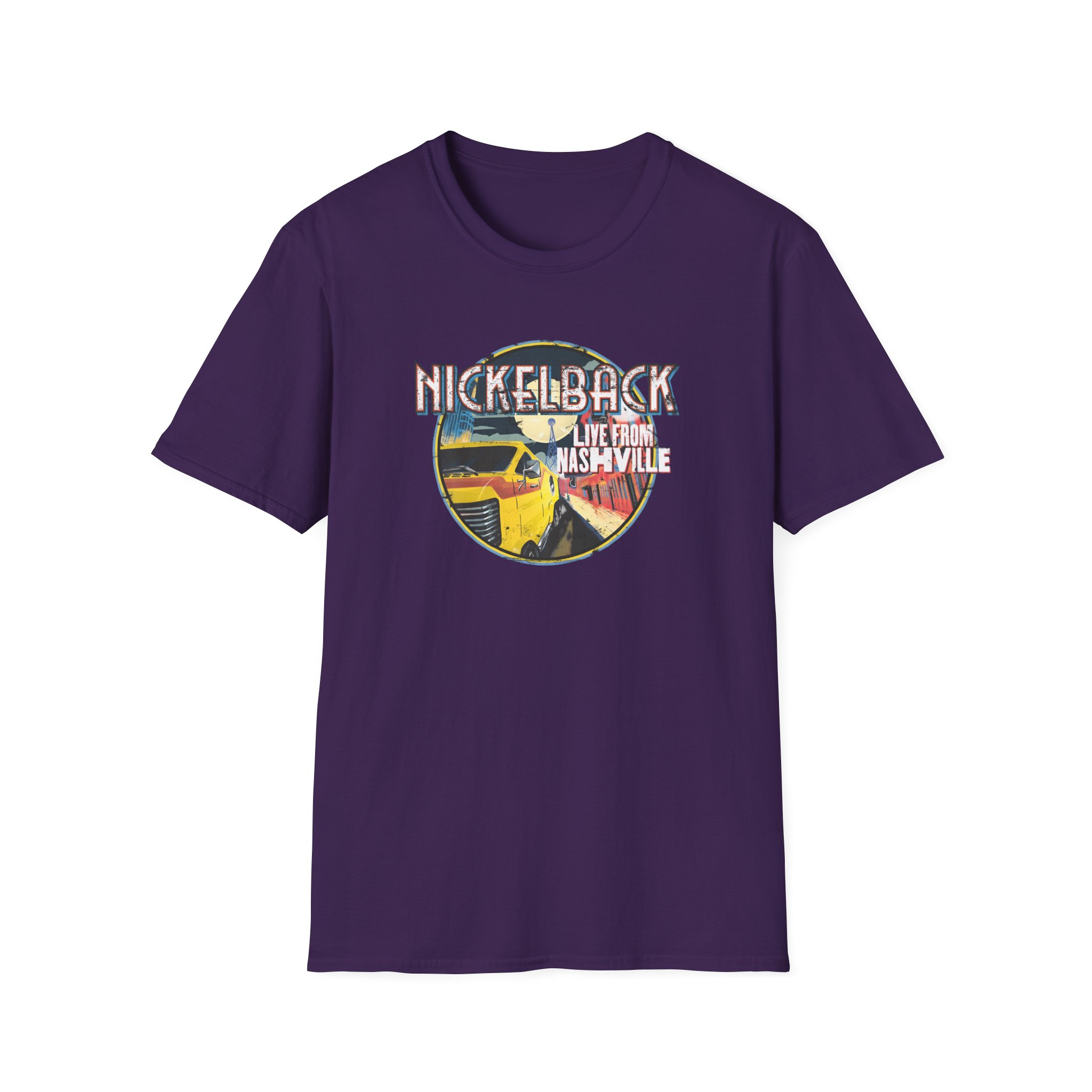 Nickelback Live From Nashville B&W Raglan Unisex Softstyle T-shirt - Image 15