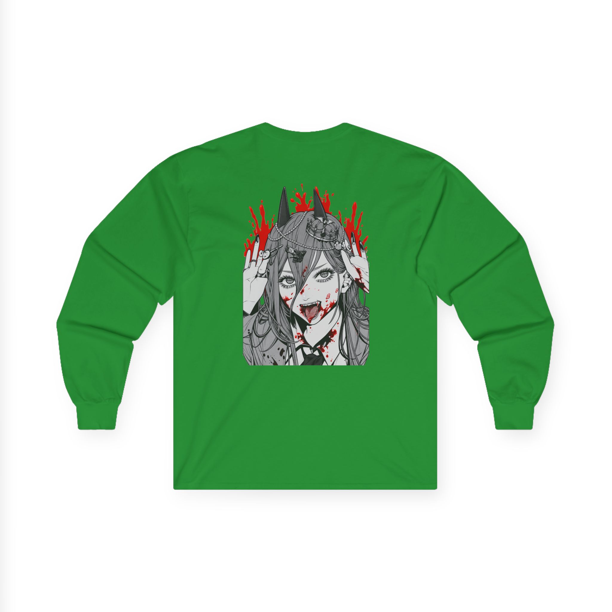 Chainsaw Man Power Grey Melange Unisex Ultra Cotton Long Sleeve Tee - Image 4