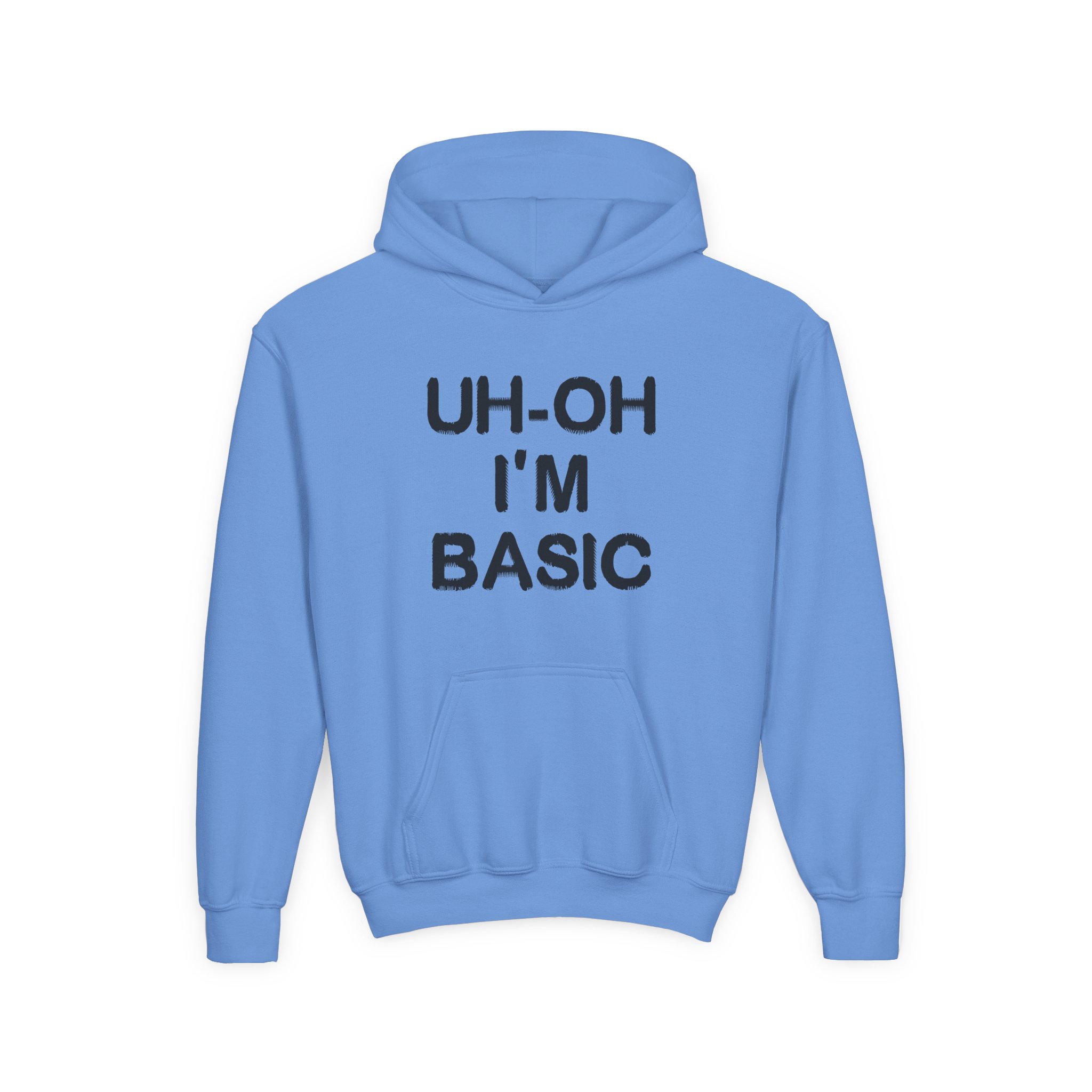 Djo Uh-oh I'm Basic Youth Heavy Blend Hooded Sweatshirt - Image 7