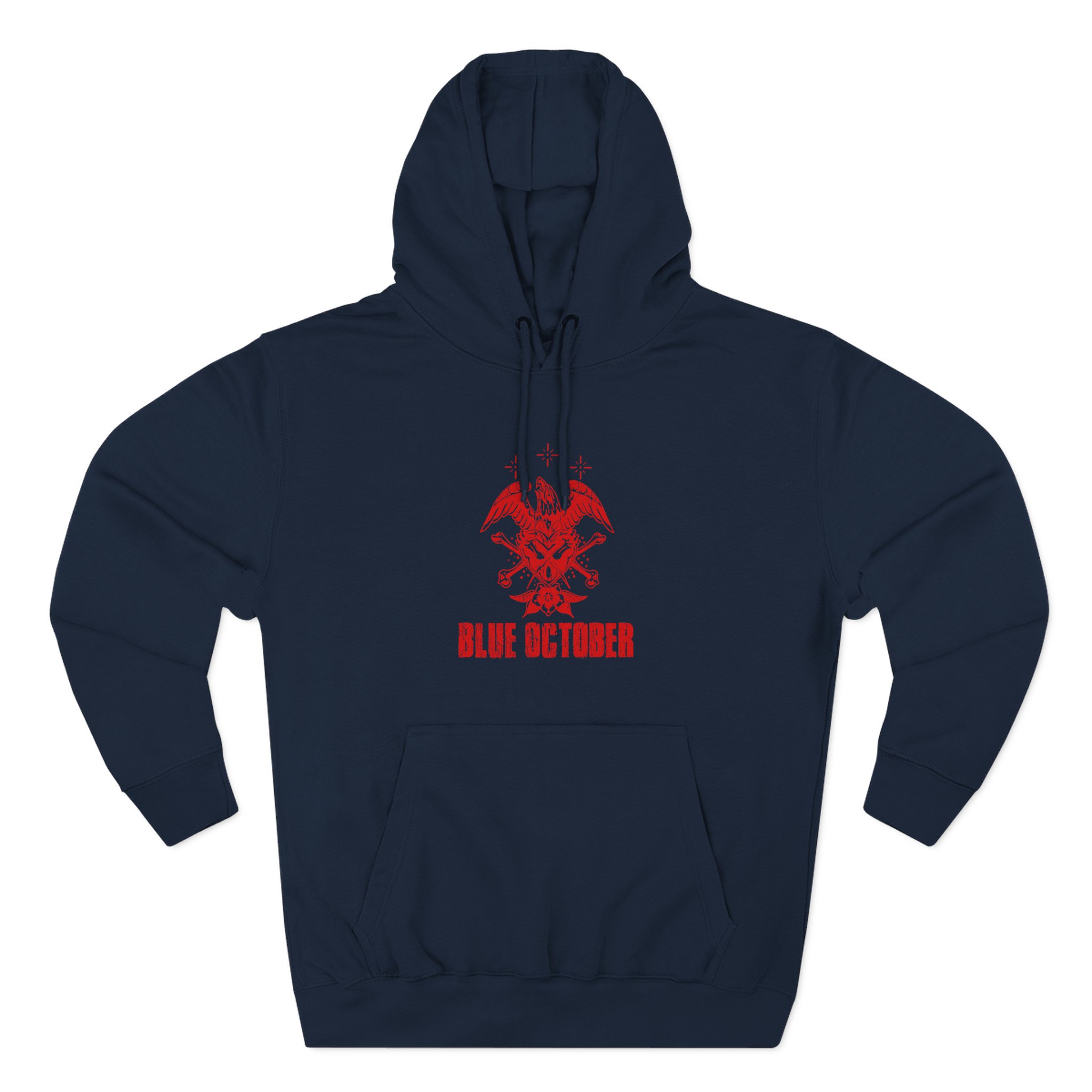 Blue October Heart Eagle Splatter Three-Panel Fleece Hoodie - Image 7