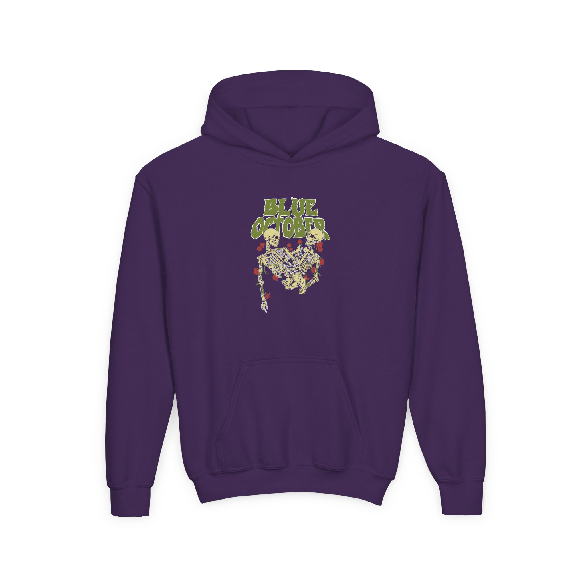 Blue October Skeleton Buddies Youth Heavy Blend Hooded Sweatshirt - Image 5