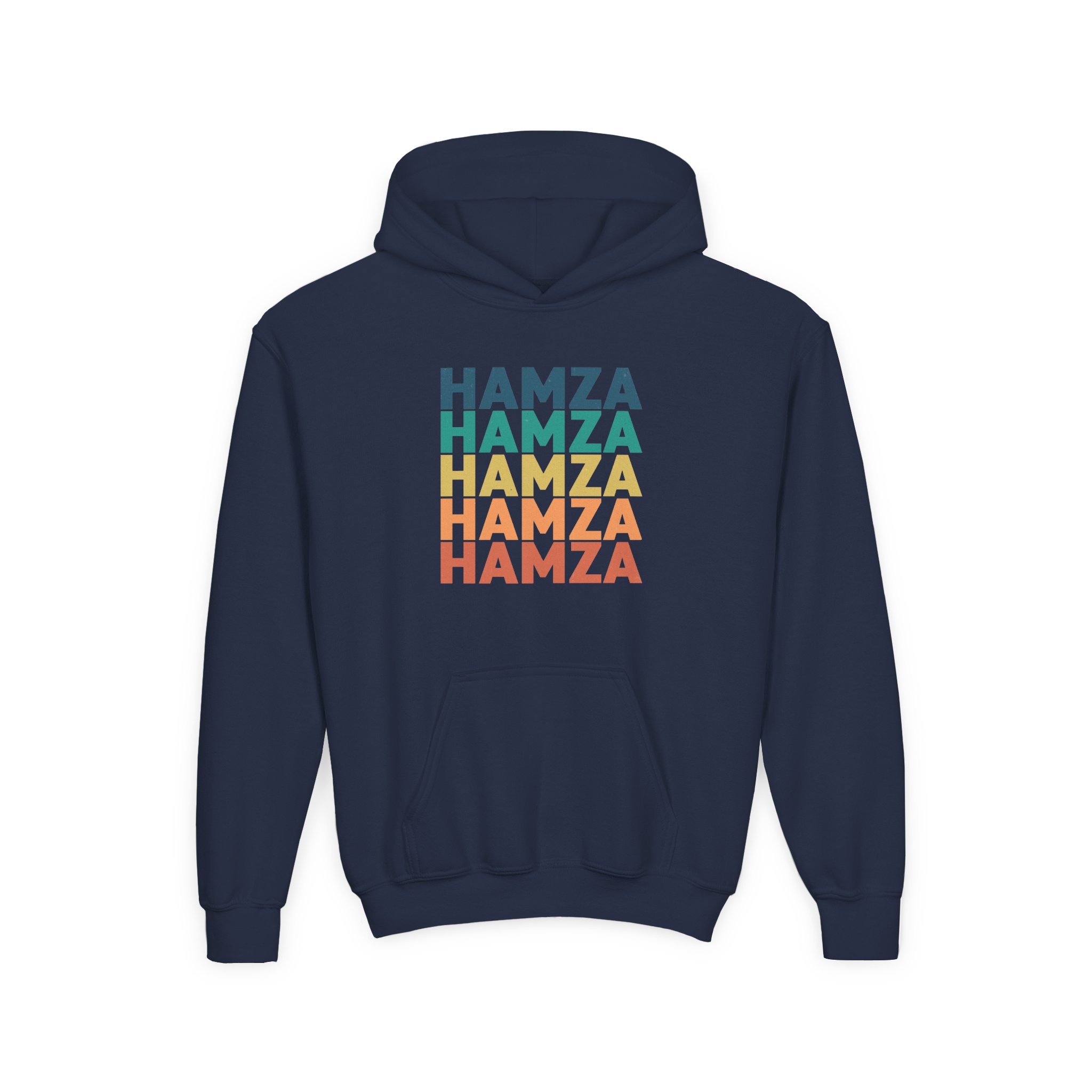 Hamza Name Youth Hamza Colorful Name Hoodie - Image 9