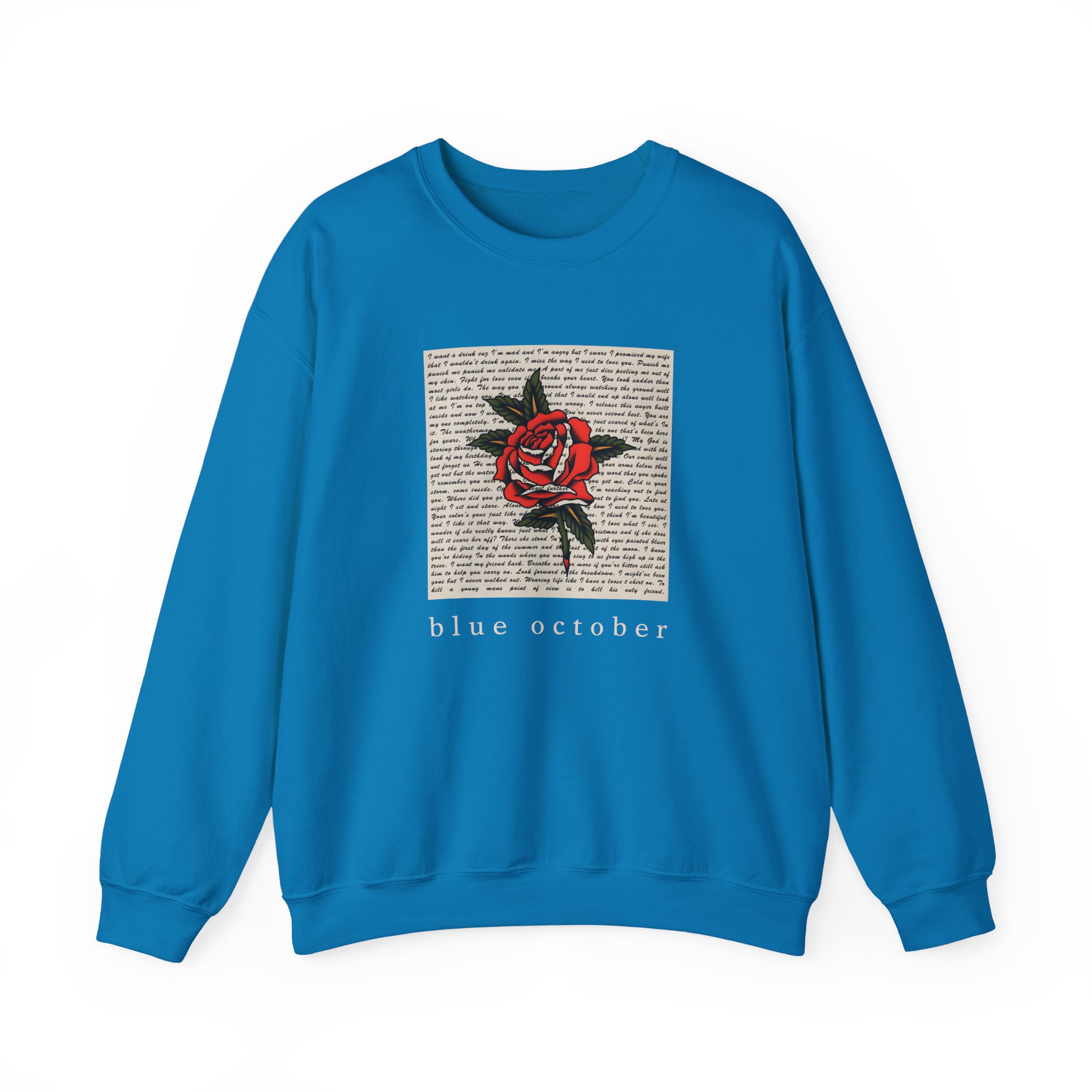 Blue October Rose Lyric Unisex Heavy Blend™ Crewneck Sweatshirt - Image 13