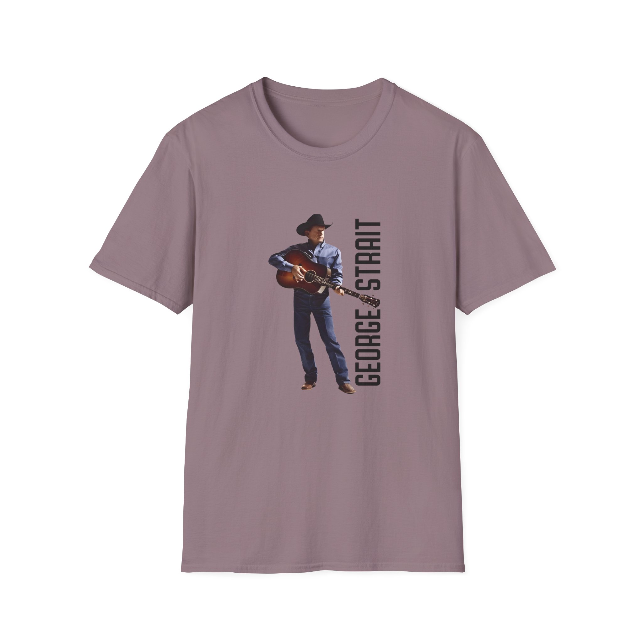 George Strait Heather Denim Silhouette Unisex Softstyle T-Shirt - Image 23