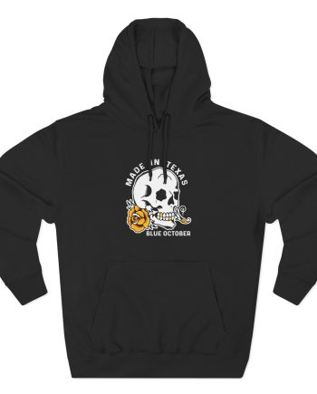 Blue October Skull Rose Three-Panel Fleece Hoodie