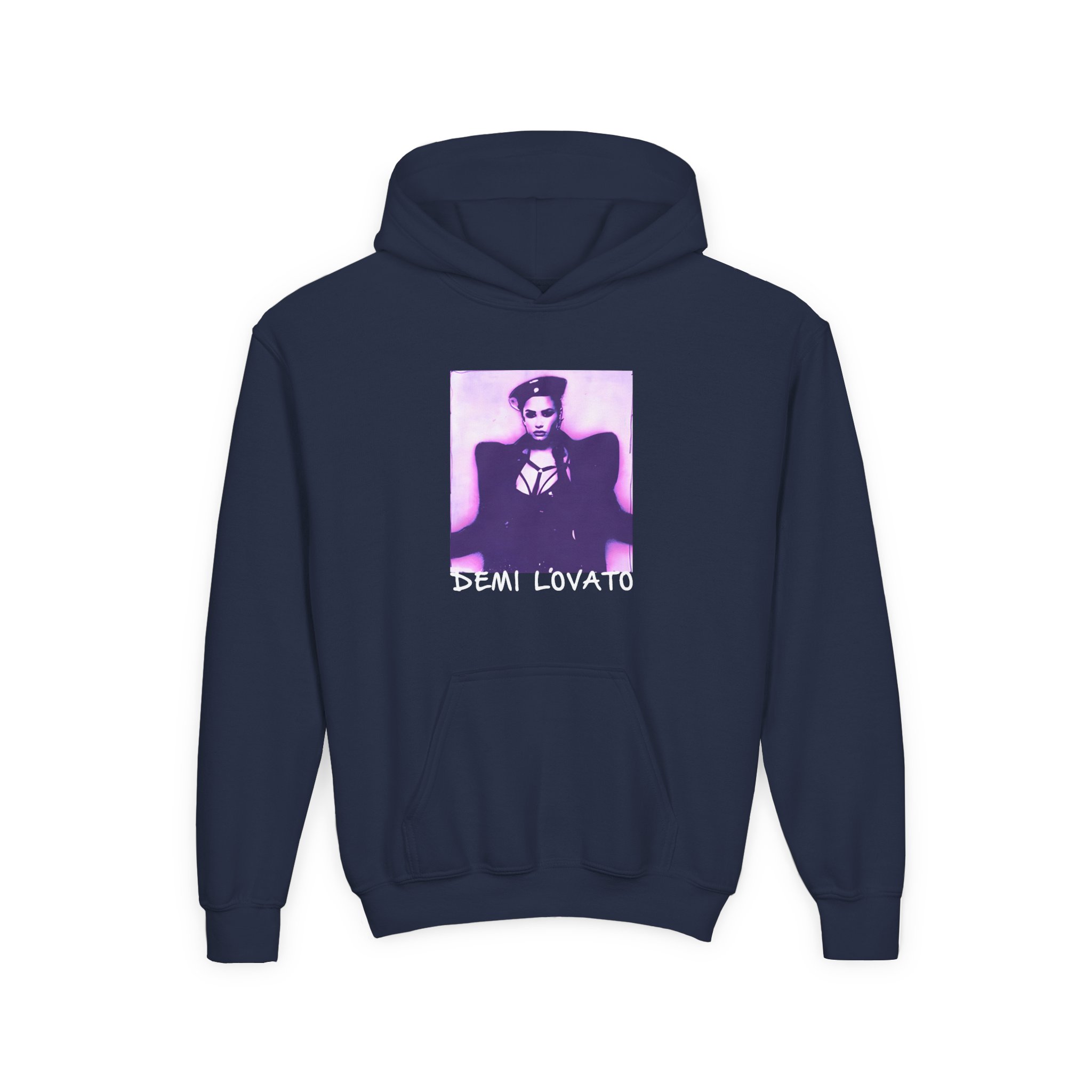 D L Lilac Gradient Photo Youth Heavy Blend Hooded Sweatshirt - Image 9