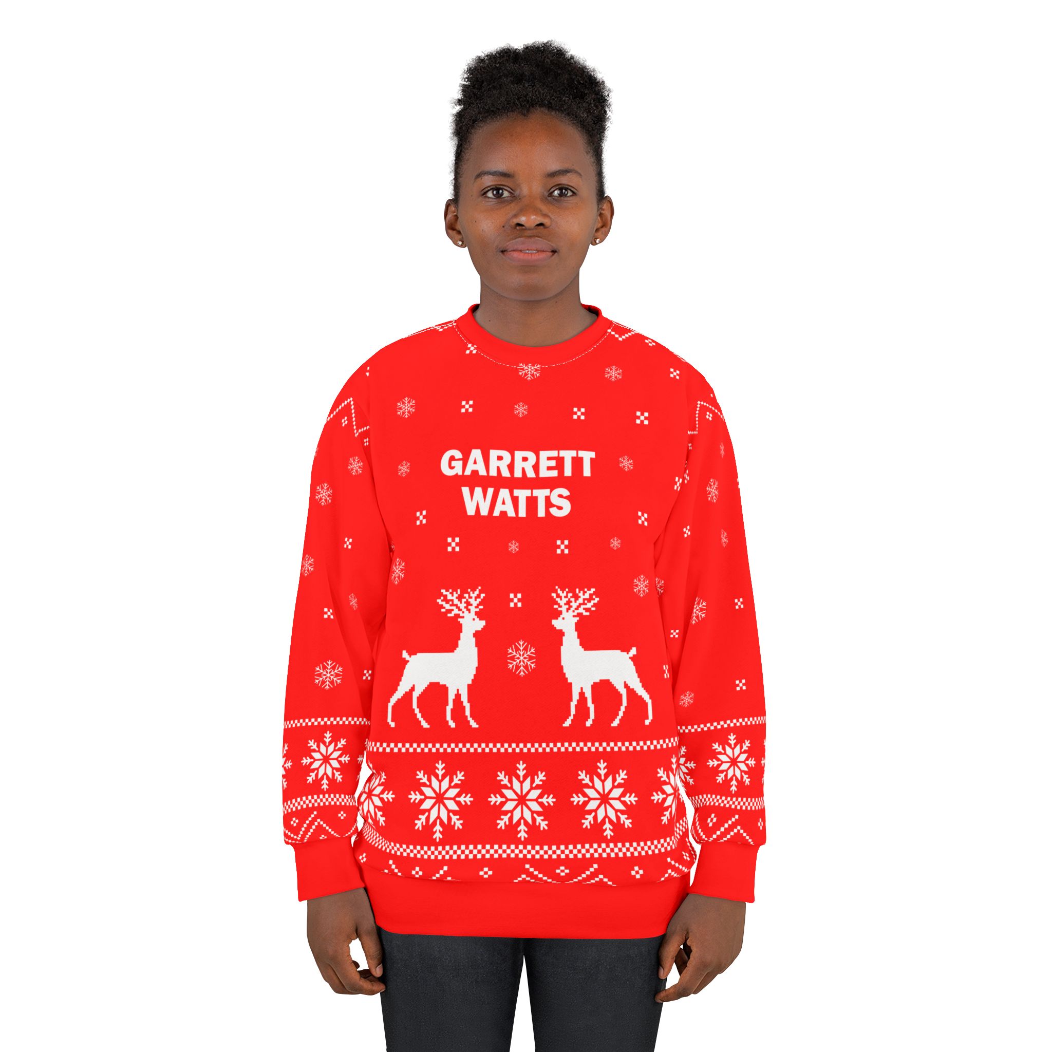 Garrett Watts Personalized Christmas Ugly Sweater Sweatshirt - Image 4