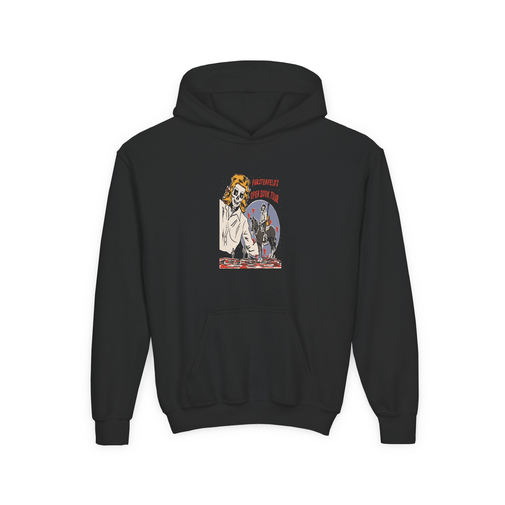 Blue October Open Book Skeleton Cowboy Youth Heavy Blend Hooded Sweatshirt