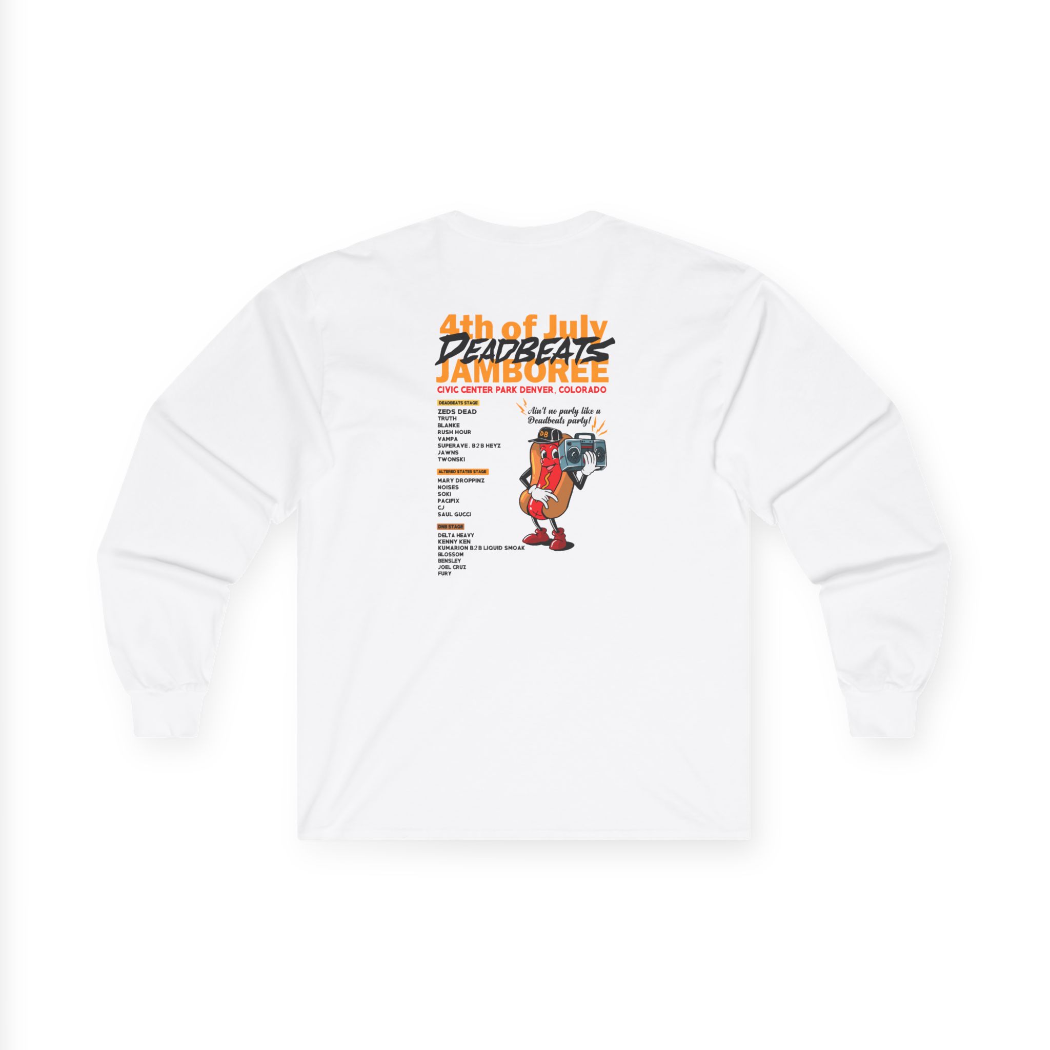 Deadbeats Jamboree Hot Dog Unisex Ultra Cotton Long Sleeve Tee - Image 2
