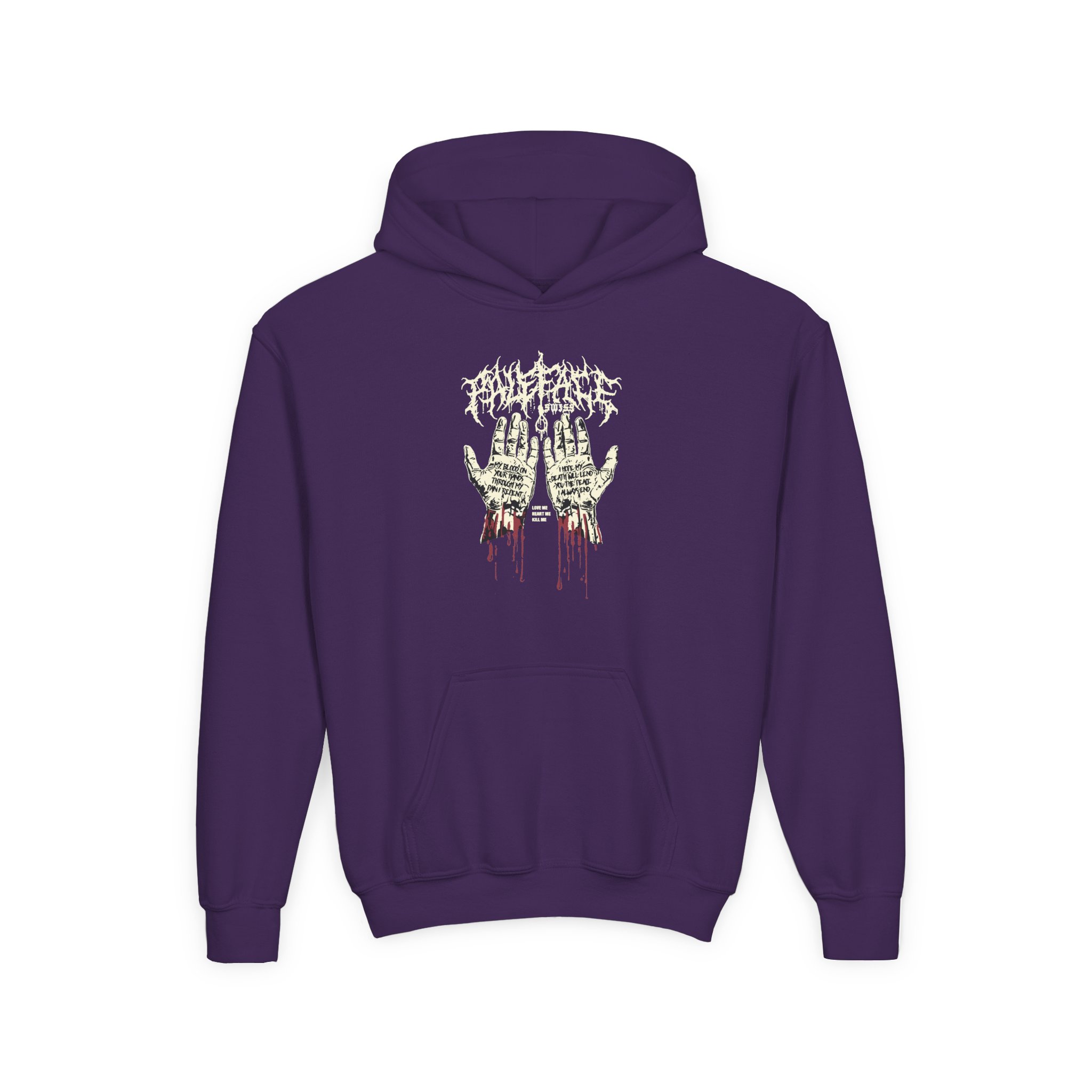 Paleface Swiss Bloody Hands Youth Heavy Blend Hooded Sweatshirt - Image 5